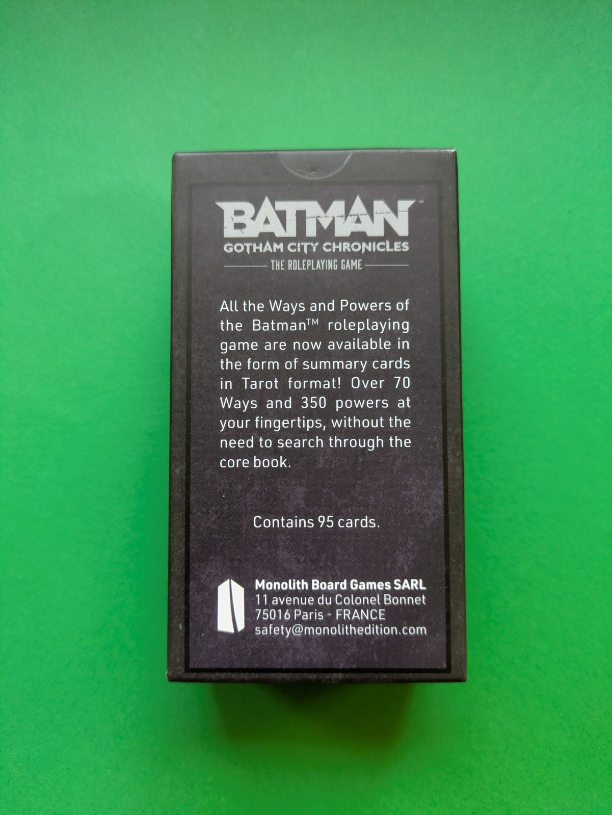 Batman Gotham City Chronicles Roleplaying Game RPG – Core Rulebook x1 Deck x1