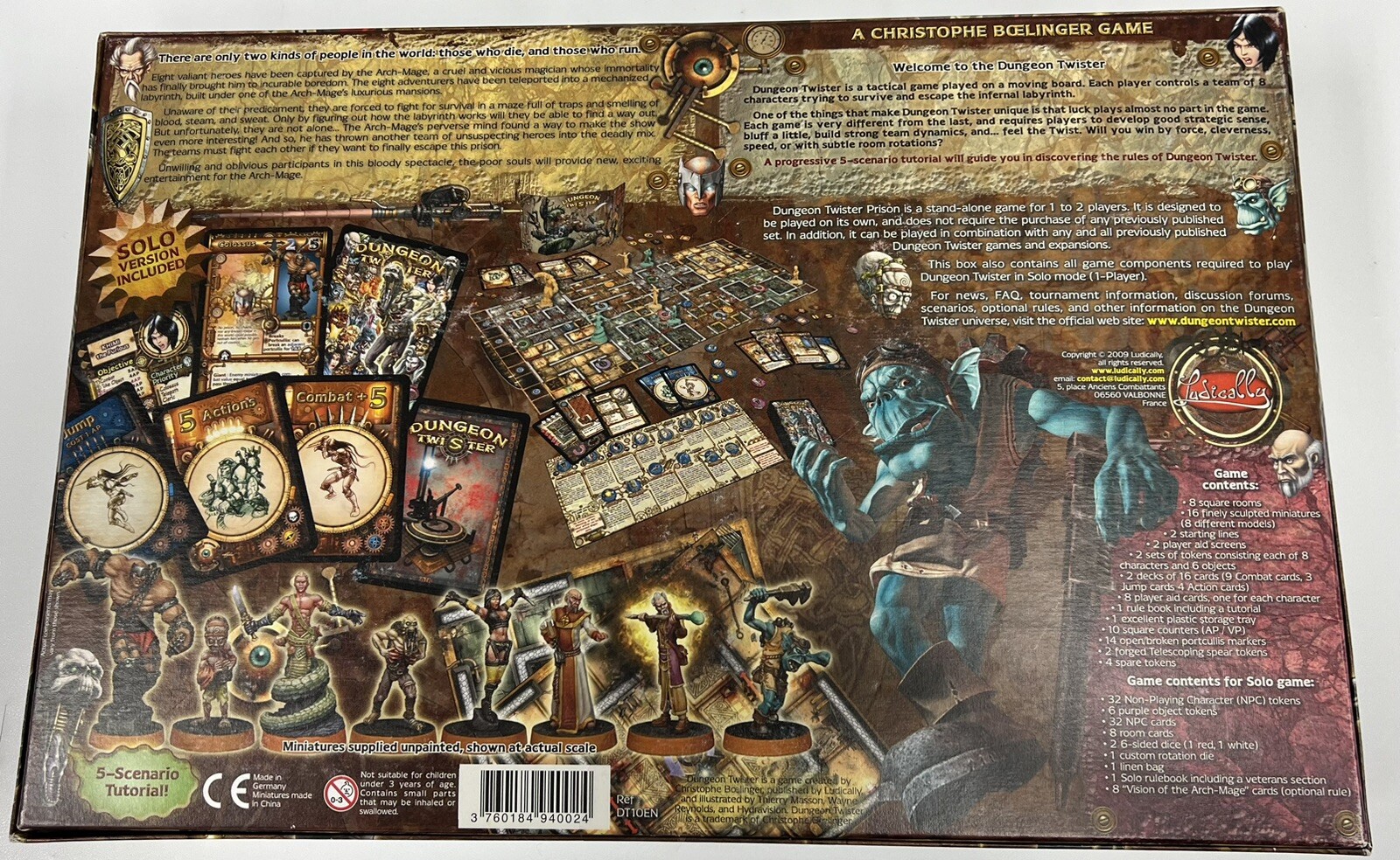 Dungeon Twister Prison Board Game Ludically Christophe Boelinger Game Brand New