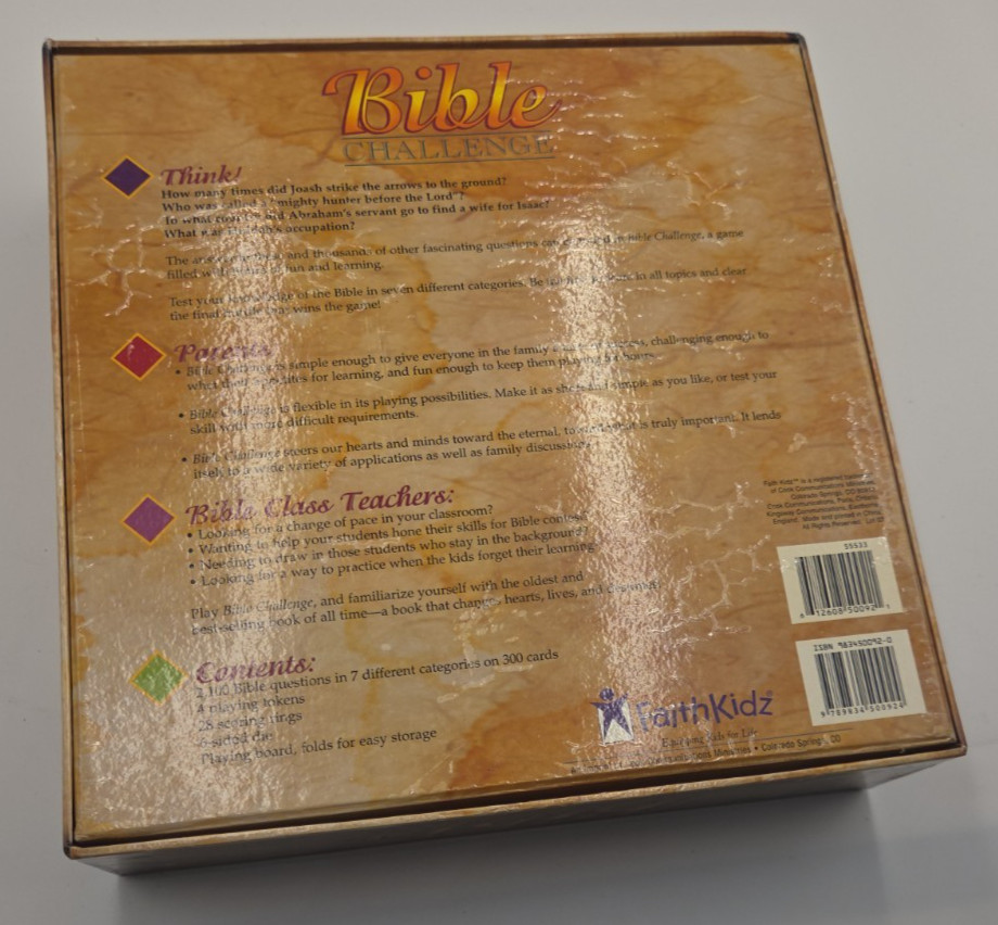 Vintage 1997 Bible Challenge Trivia Board Game FaithKidz Complete Christian
