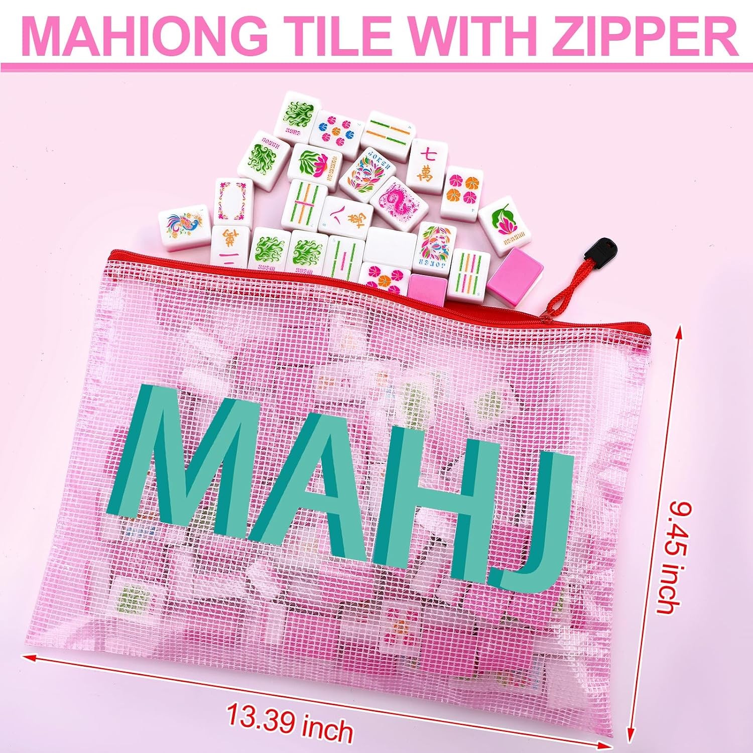 American Mahjong Kaleidoscope Pink Soulchen Mahjong Tile Set 160 Tiles 1.2