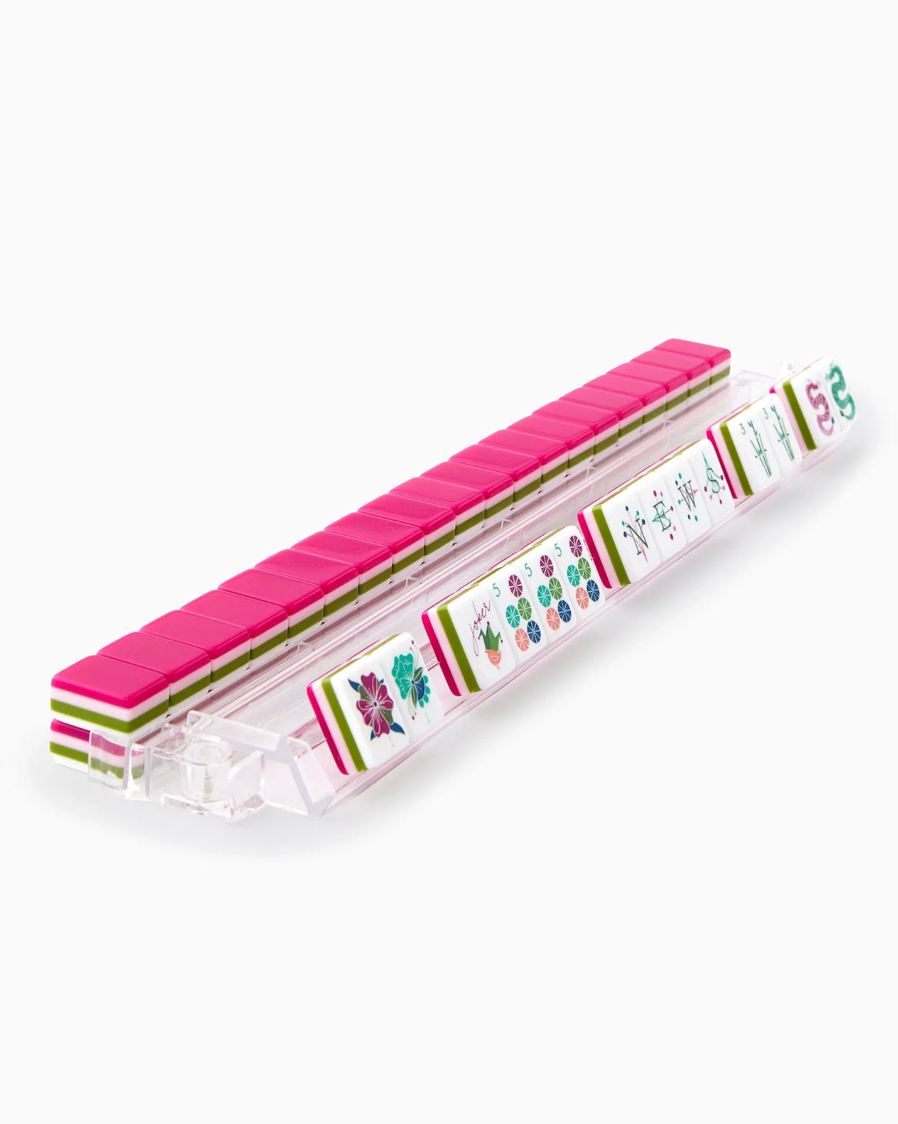 American Mahjong Game Set, 160 Magenta Pink and Green Layered Mahjong Tiles