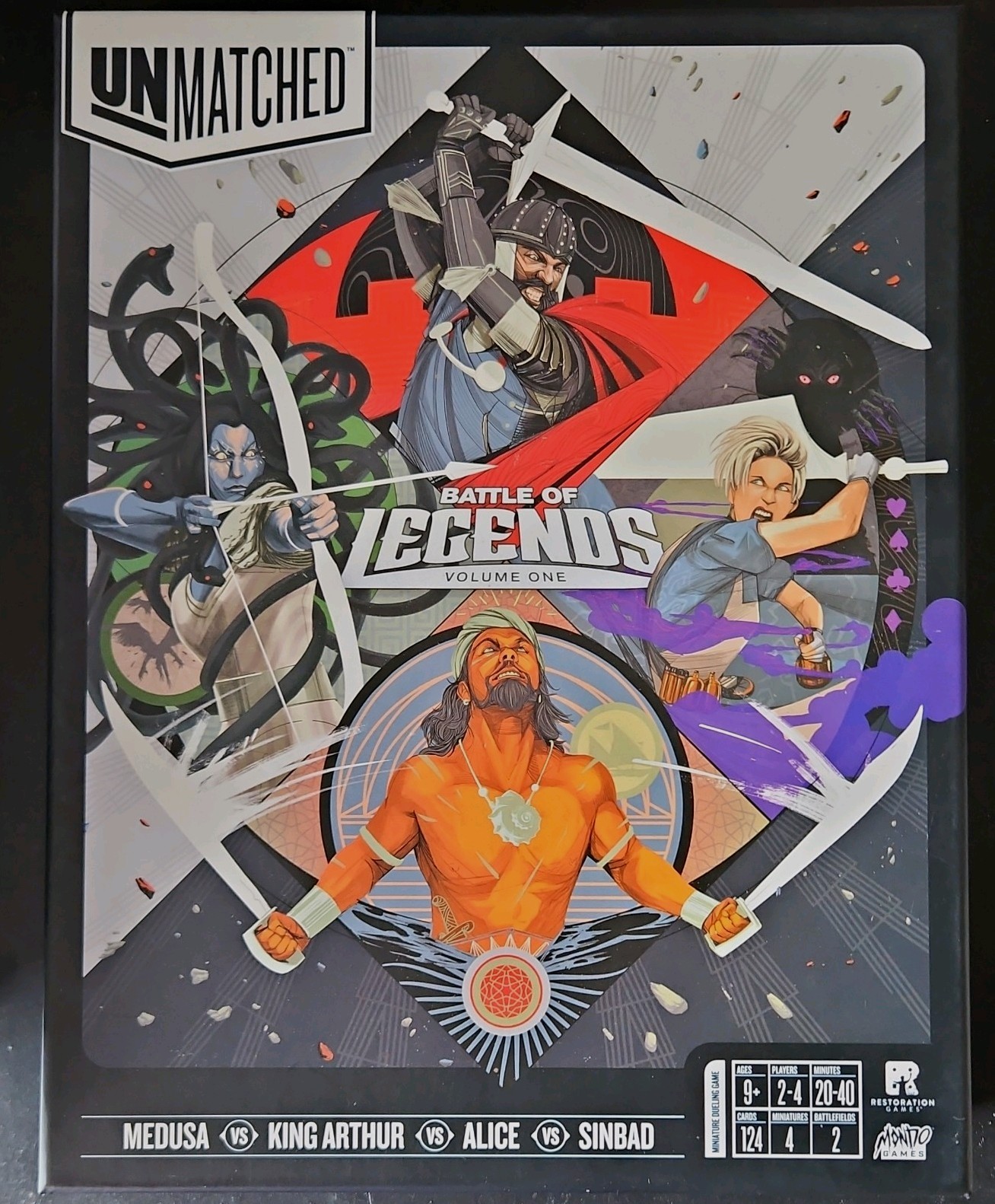 Unmatched Battle of Legends Volume 1 Board Game. NM | COMPLETE GAME