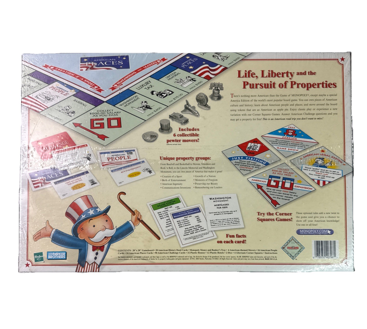 America Monopoly Special Edition 2002 Holographic Box New Sealed Board Game USA