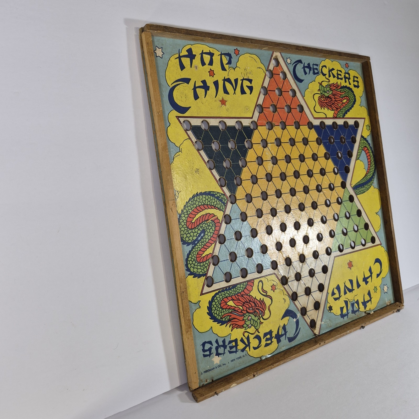 Vintage Chinese Checkers Board ‘Hop Ching ” J Pressman & Co 1940-50s Memorabilia