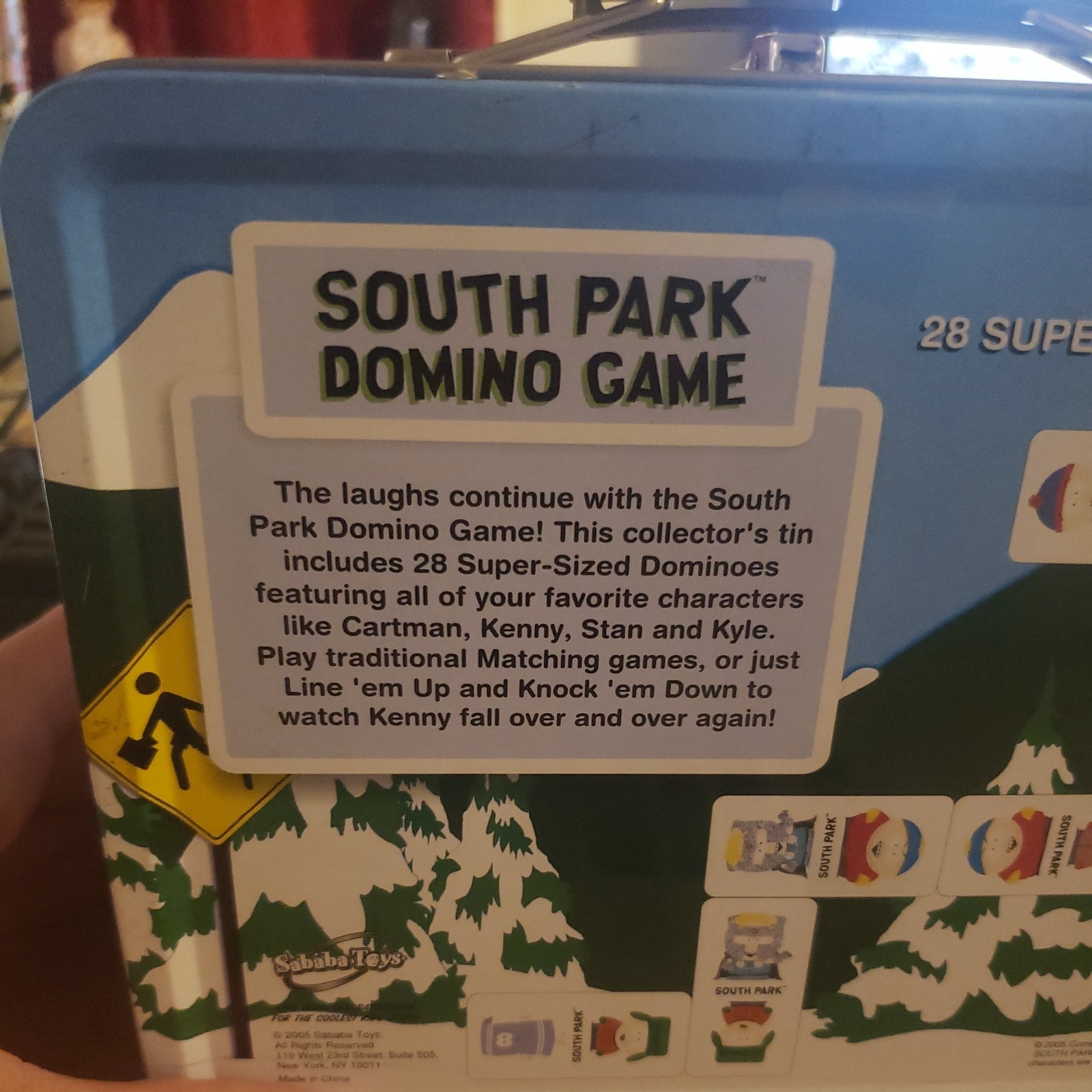 South Park Comedy Central Domino Game 28 Super-Sized Dominoes With Lunch Box Toy