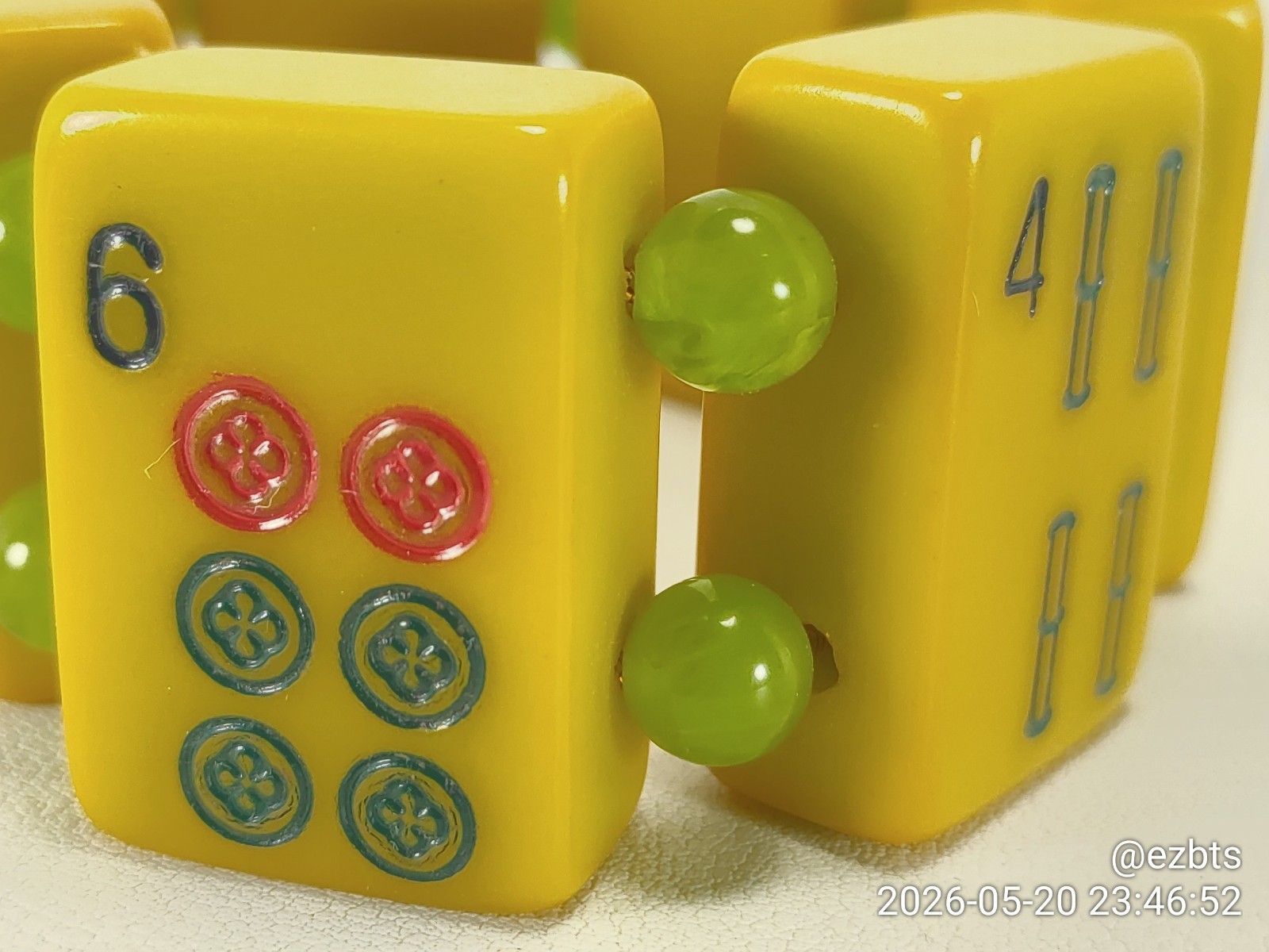 Green Glow ALL Bakelite Catalin MahJong Mah Jongg tiles Champion Bracelet