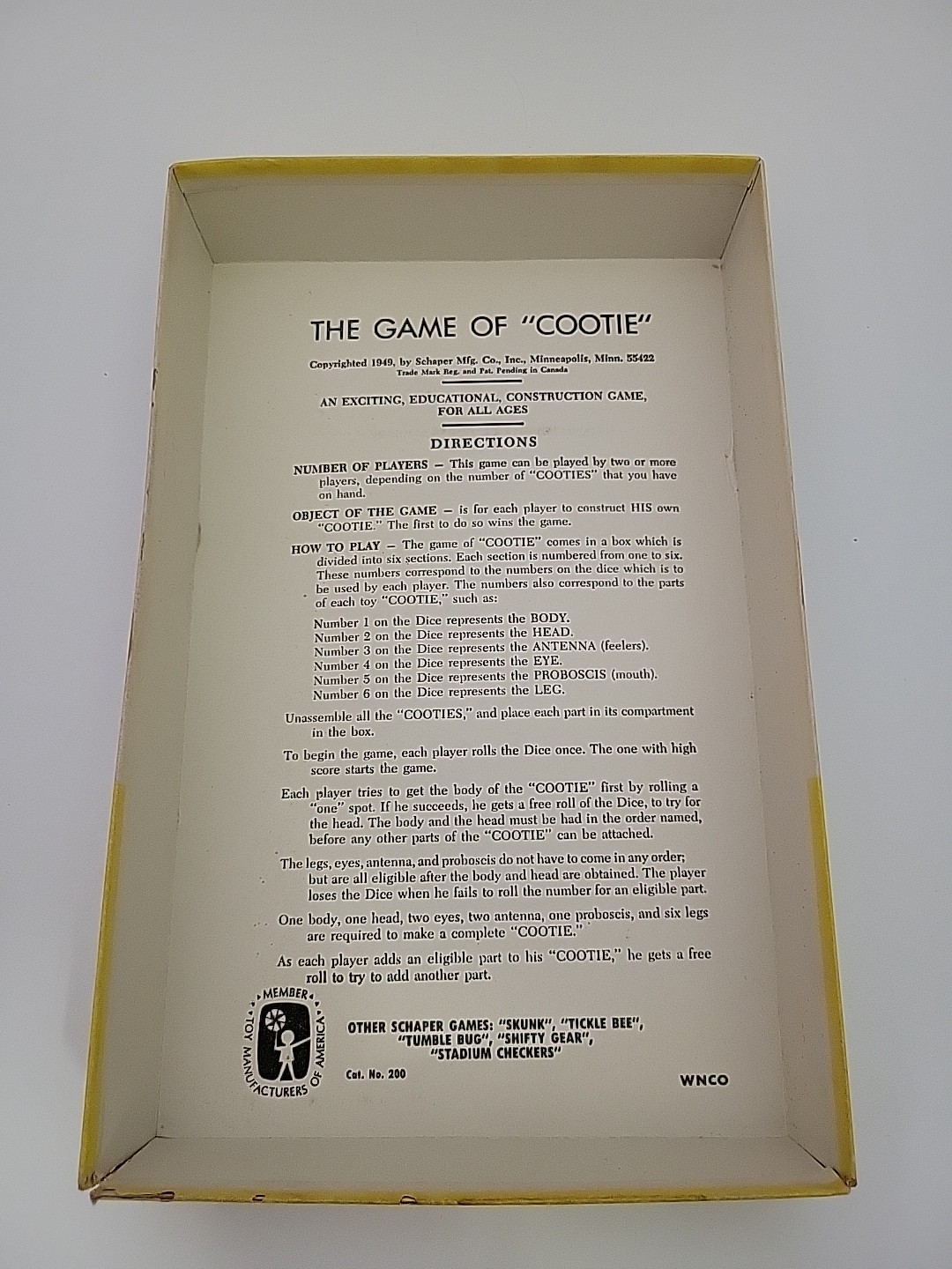 Vintage Cootie Board Game NEW & SEALED BOX Milton Bradley Original 1950s-60s NIB