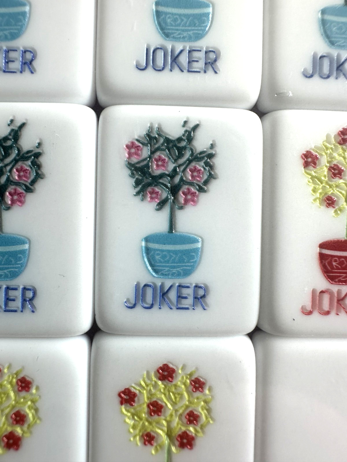 PRINTING ERROR – SUNSET ORANGE 4 Layer Acrylic Mahjong Tile Set READ DESCRIPTION