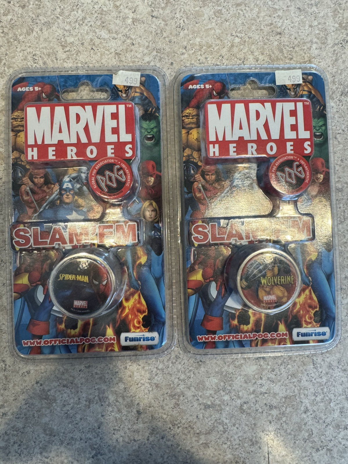 MARVEL HEROES SPIDER-MAN&wolverine POG SLAMMER IN POG/FUNRISE 2006 POG SLAM EM