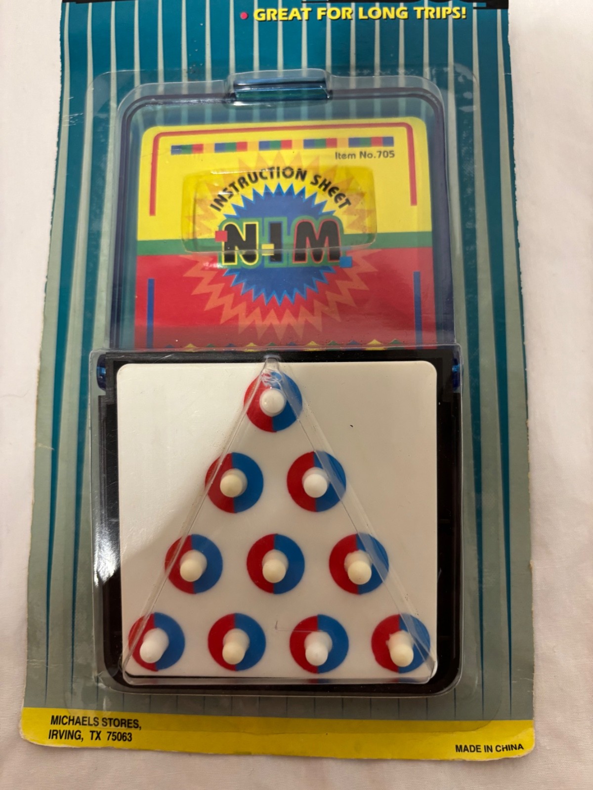 Vintage 1970s Triangle Peg Solitaire Game Travel Pocket Size Brain Teaser Puzzle
