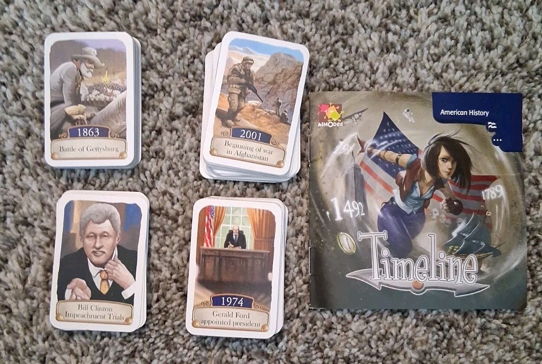 Timeline American History Card Game Asmodee Complete With Instructions