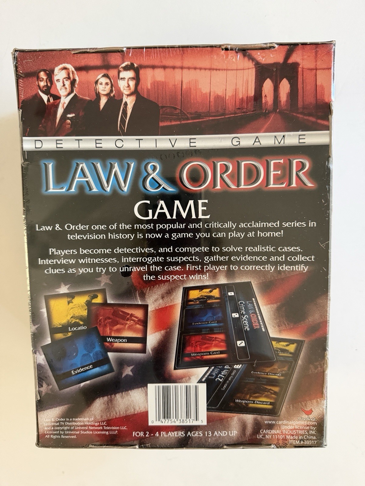 Law & Order Detective Game 2 to 4 Players Ages 13+ NEW SEALED Based on TV Show
