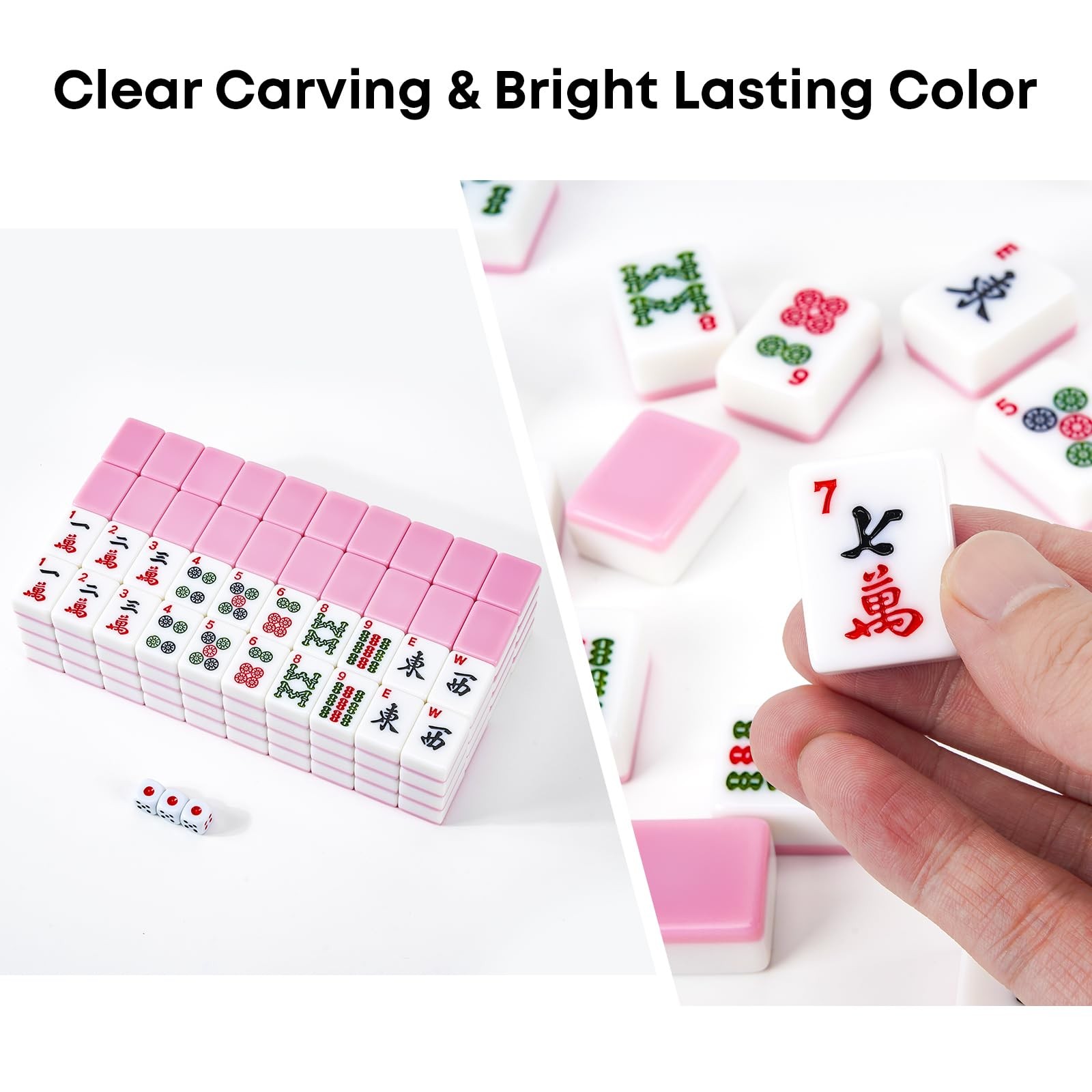 American Mahjong Tile Set, 166 Pcs 1.2″ Mahjong Tiles with 3 Dices 1 Instruct…