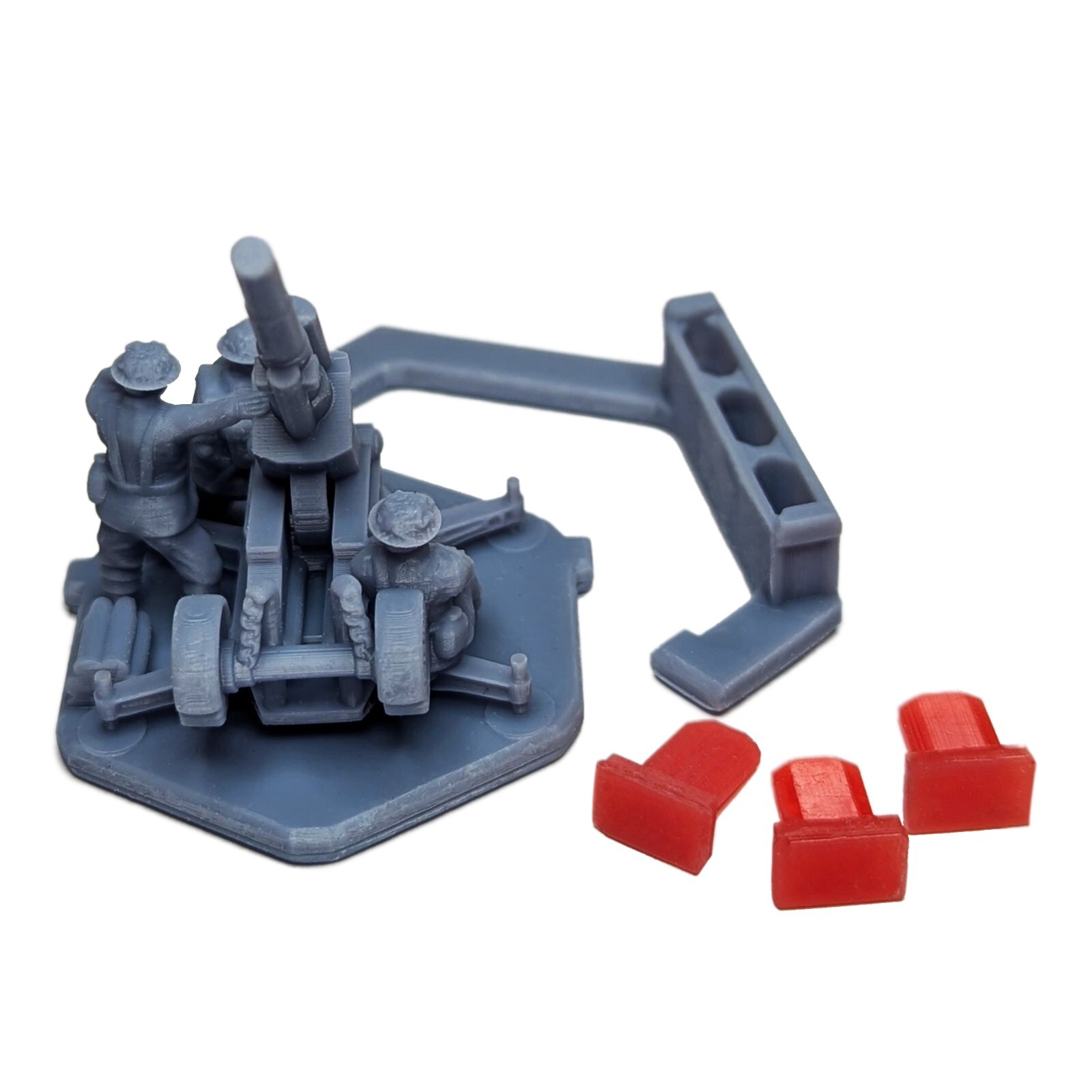 British 3.7 inch (94mm) AA Anti-Aircraft Gun & 3 man crew | 15mm, 1/72