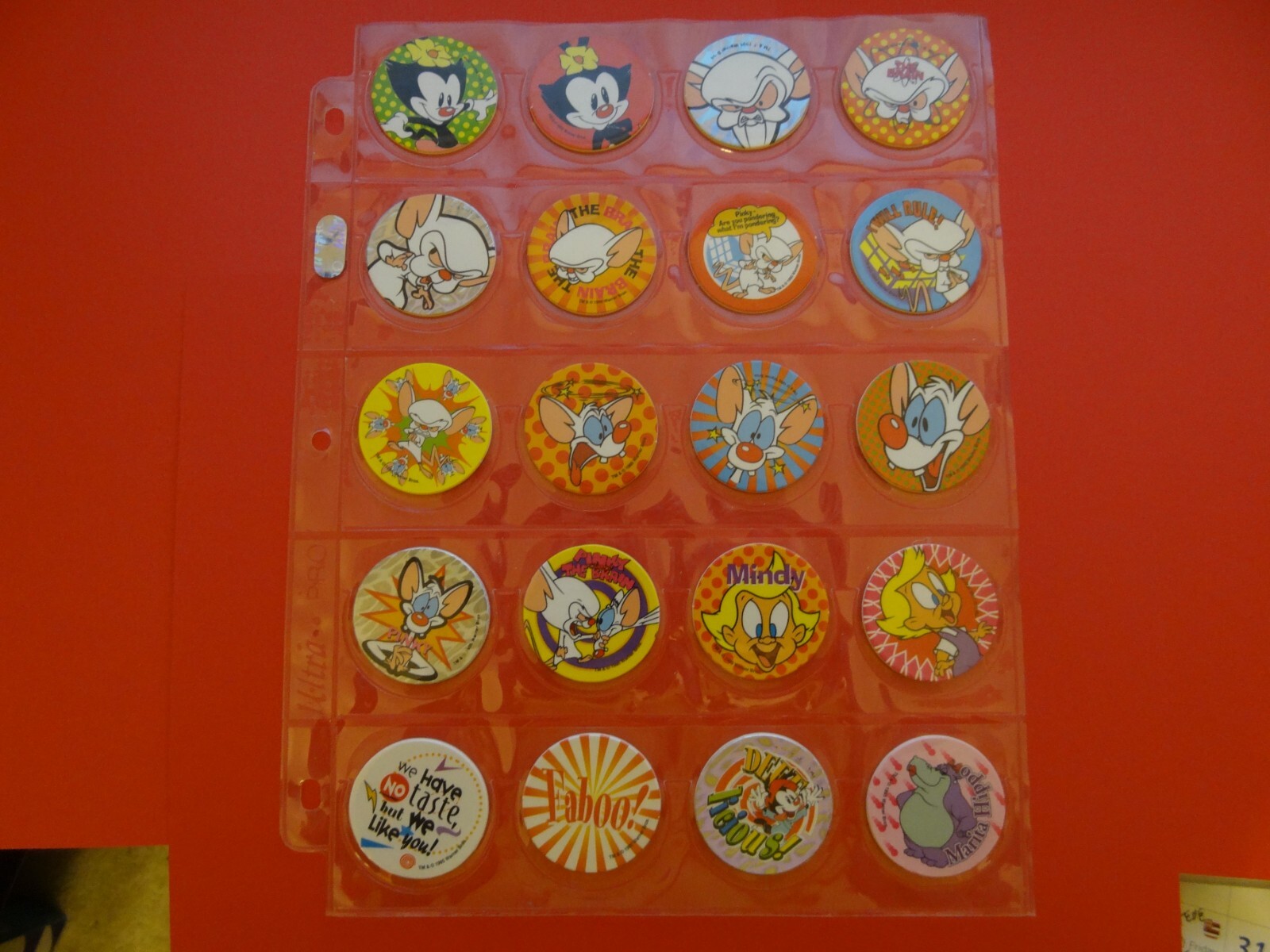 Pogs ANIMANIACS * Set 60 * 1995 Sheets included * Nice Set *Official * Silver