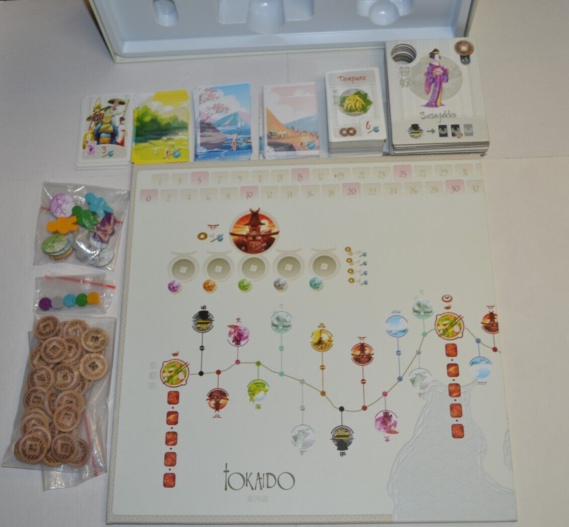 Tokaido Board Game By Fun Forge 2014 Out Of Print Very Nice Cond 100% Complete!