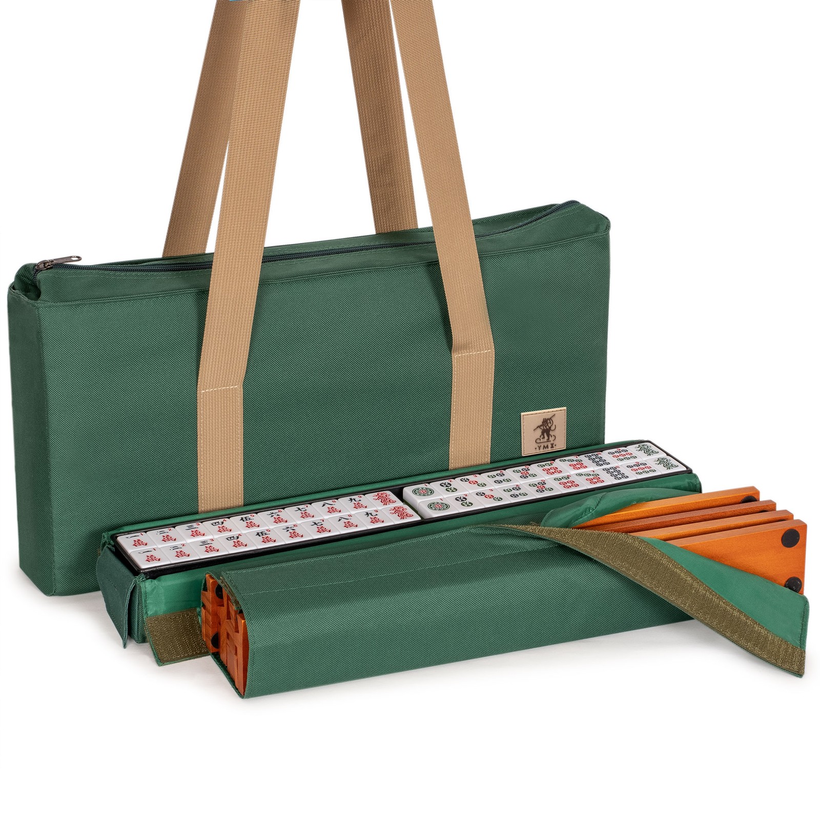 American Mahjong Set, “Verdant Santorini� – 166 Tiles with Green Soft Case