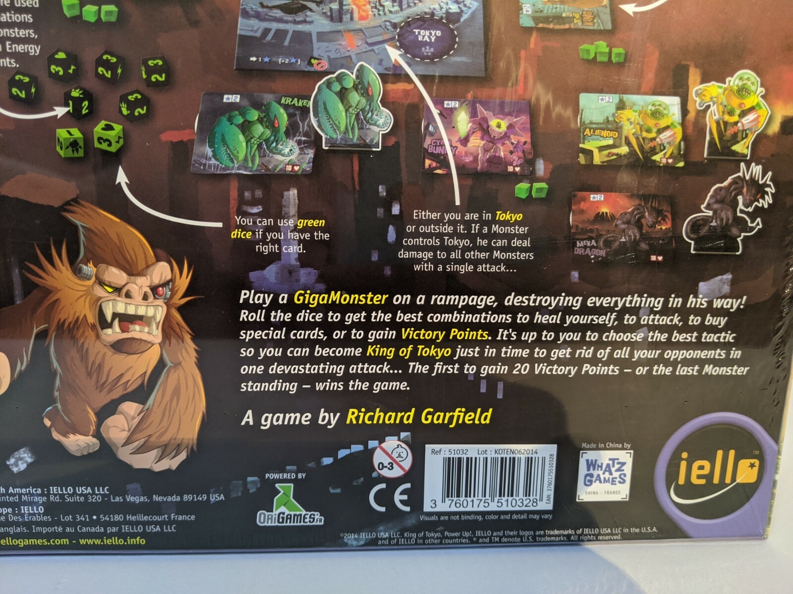 New King of Tokyo Board Game Richard Garfield Award Winning NIB Original Version