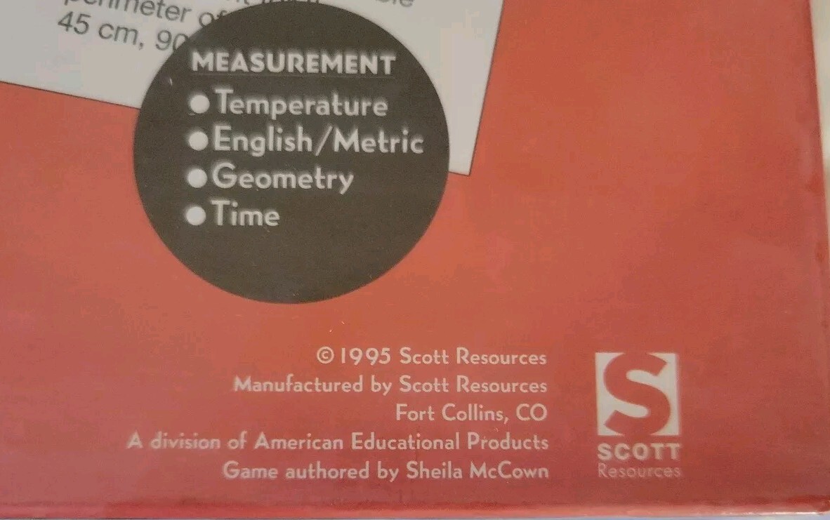 VTG NOS Math Chase Board Game Intermediate Edition By Scott Resources Homeschool
