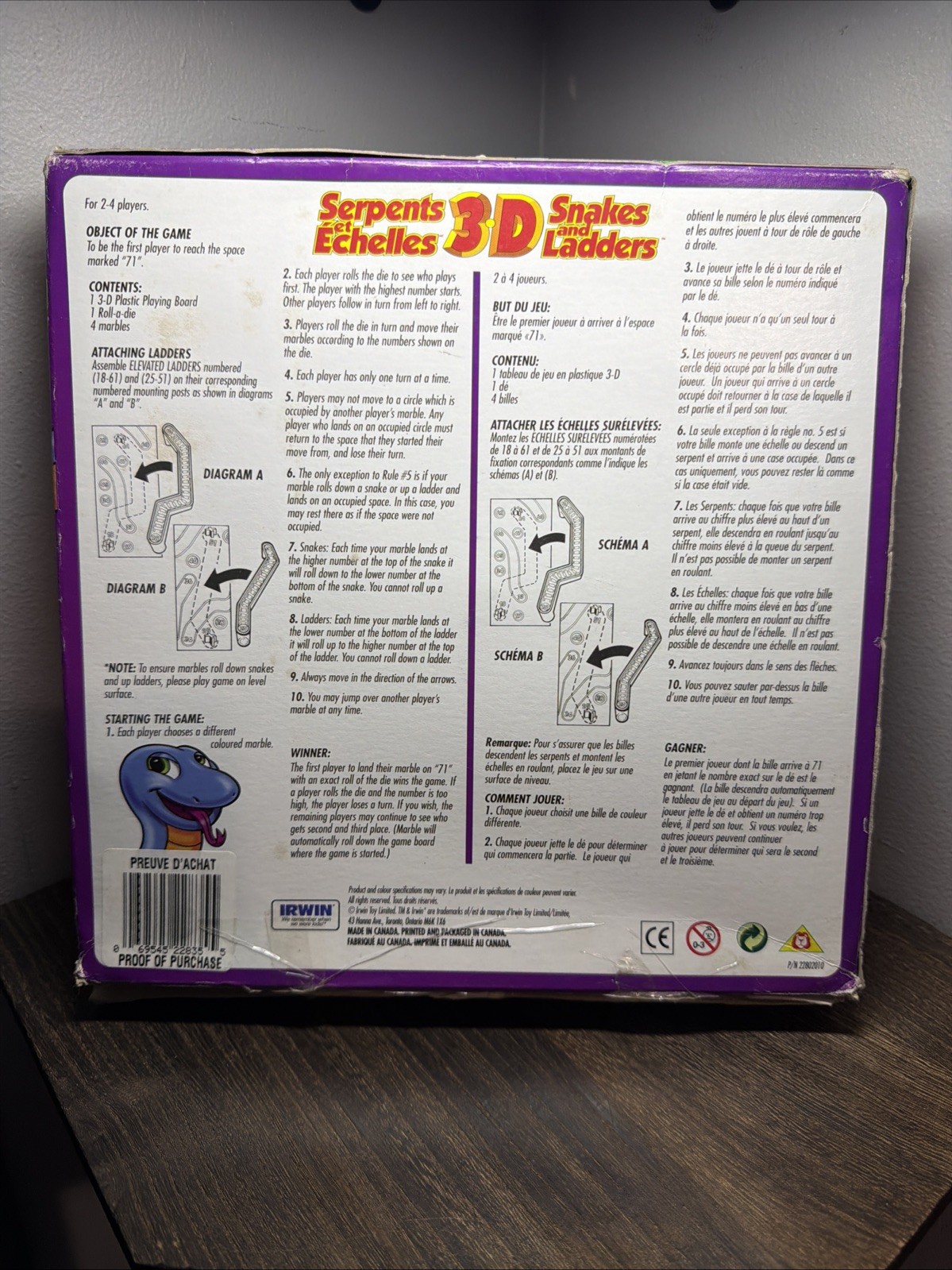 Snakes And Ladders Board Game 3D Circa 2007 Used