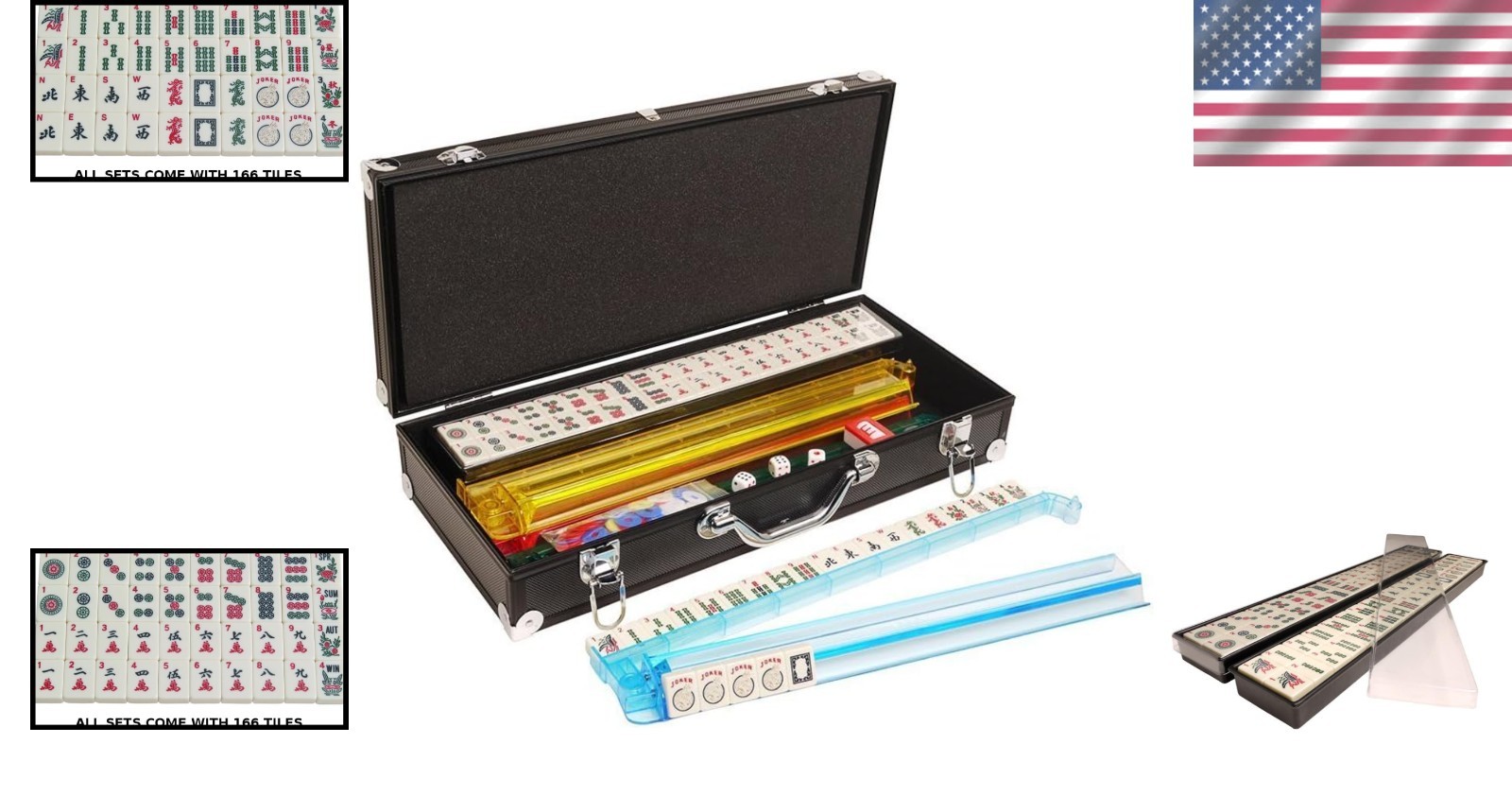 Ivory Mahjong Tiles Set – 166 Engraved Tiles, Aluminum Case..