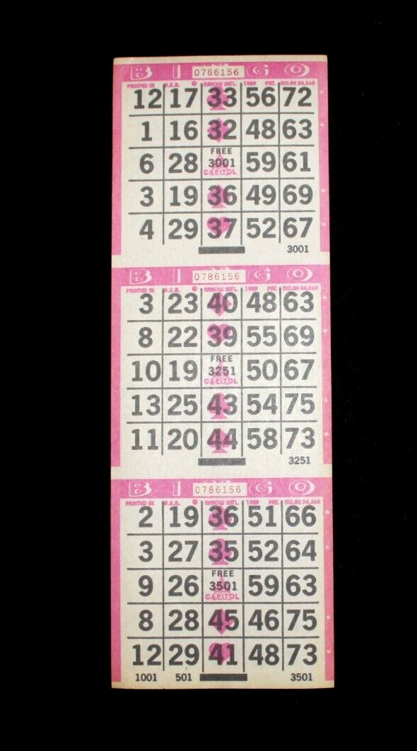BINGO PAPER Cards Sheets 3 on 1 Pink Border Poker pattern – 100 sheets