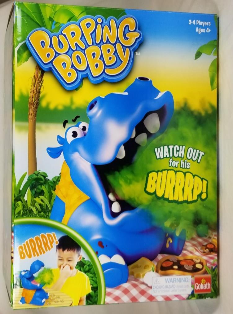 BURPING BOBBY Hippo Game by Goliath 2-4 Players Fun Ages 4+ Watch Out For Burps!