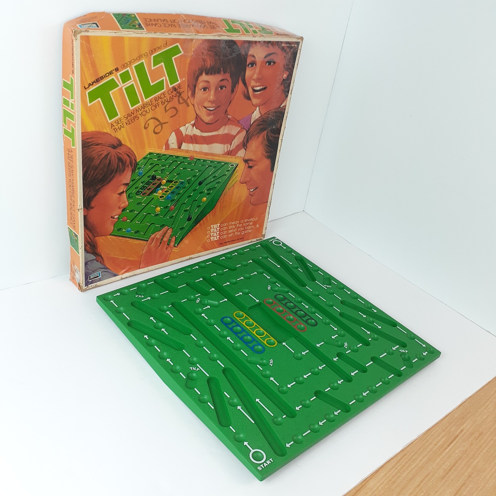Lakeside’s TILT See-Saw Marble Game Vintage 1974 No. 8334 USA No Marbles