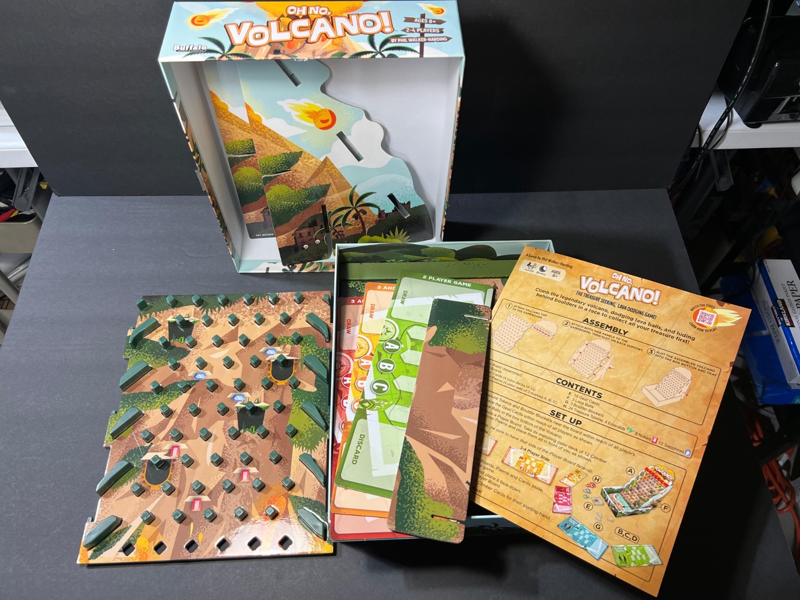 Oh No, Volcano! by Phil Walker Harding Buffalo Games 100% COMPLETE