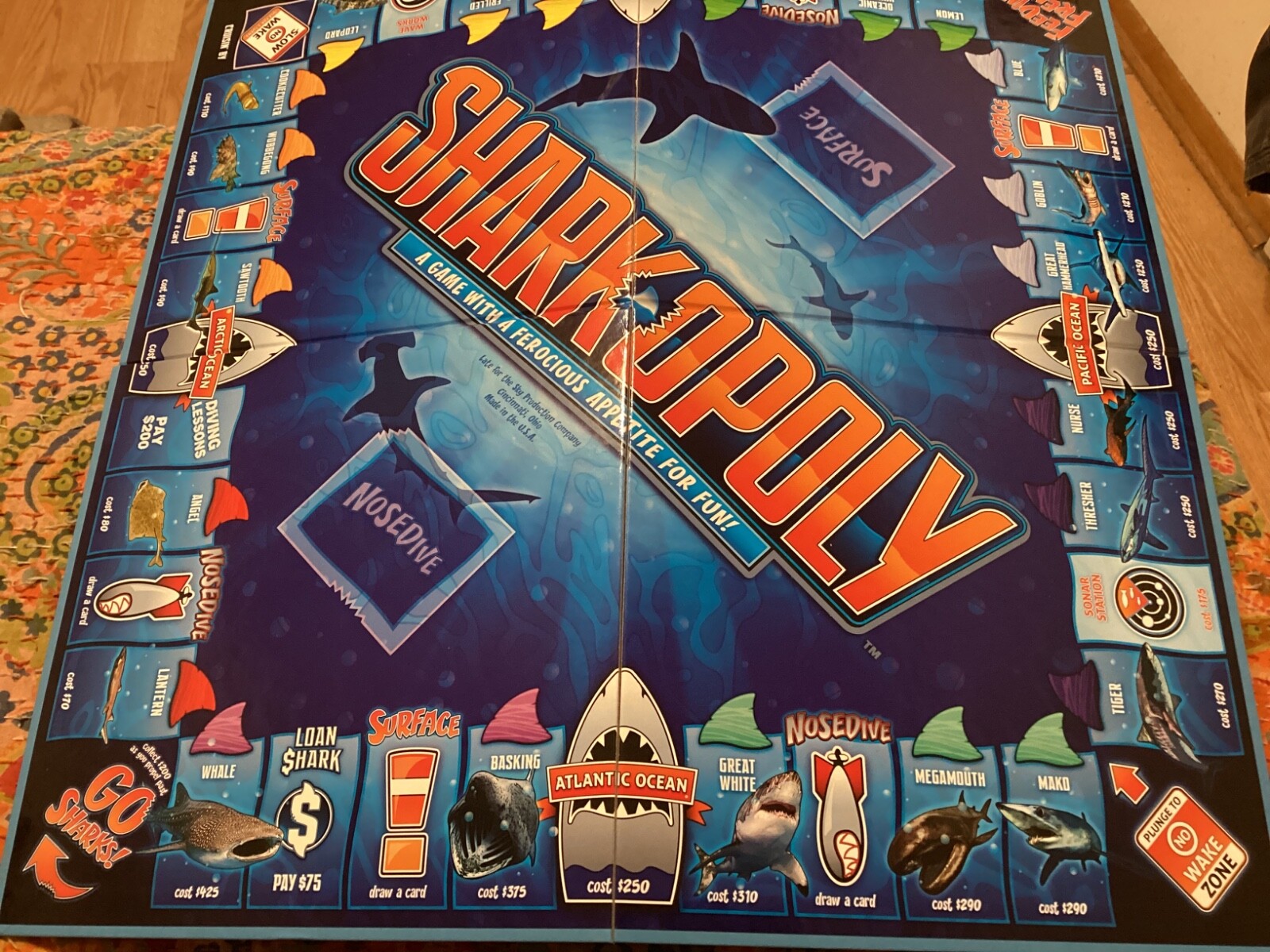 SHARKOPOLY, COMPLETE GAME FEROCIOUS APPETITE FOR FUN; JAWS,GREAT WHITE/FREE P &H