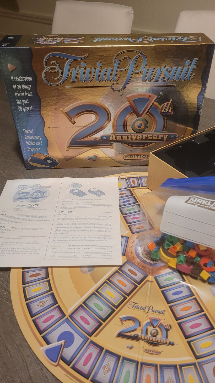 Vintage Trivial Pursuit 20th Anniversary Edition Hasbro Board Game 2002 Complete