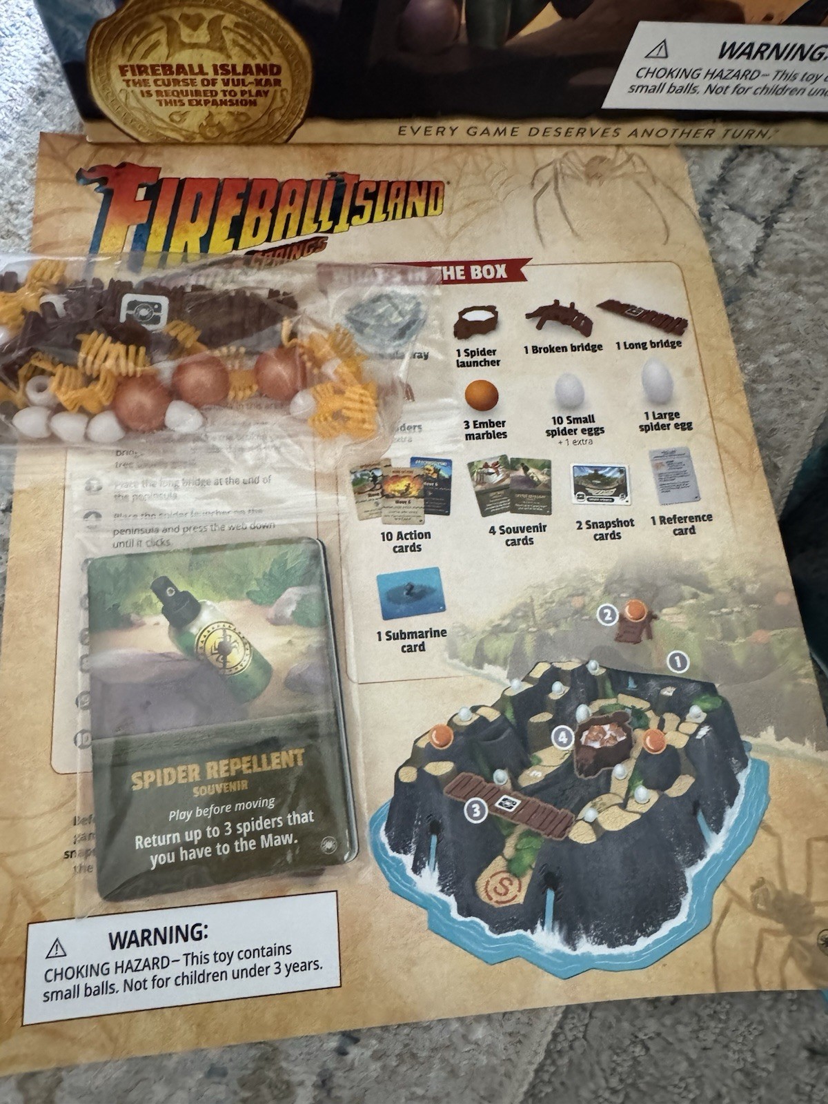 Fireball Island Curse Vul-Kar Spider Springs Treasure Trove Marbles CIB EUC