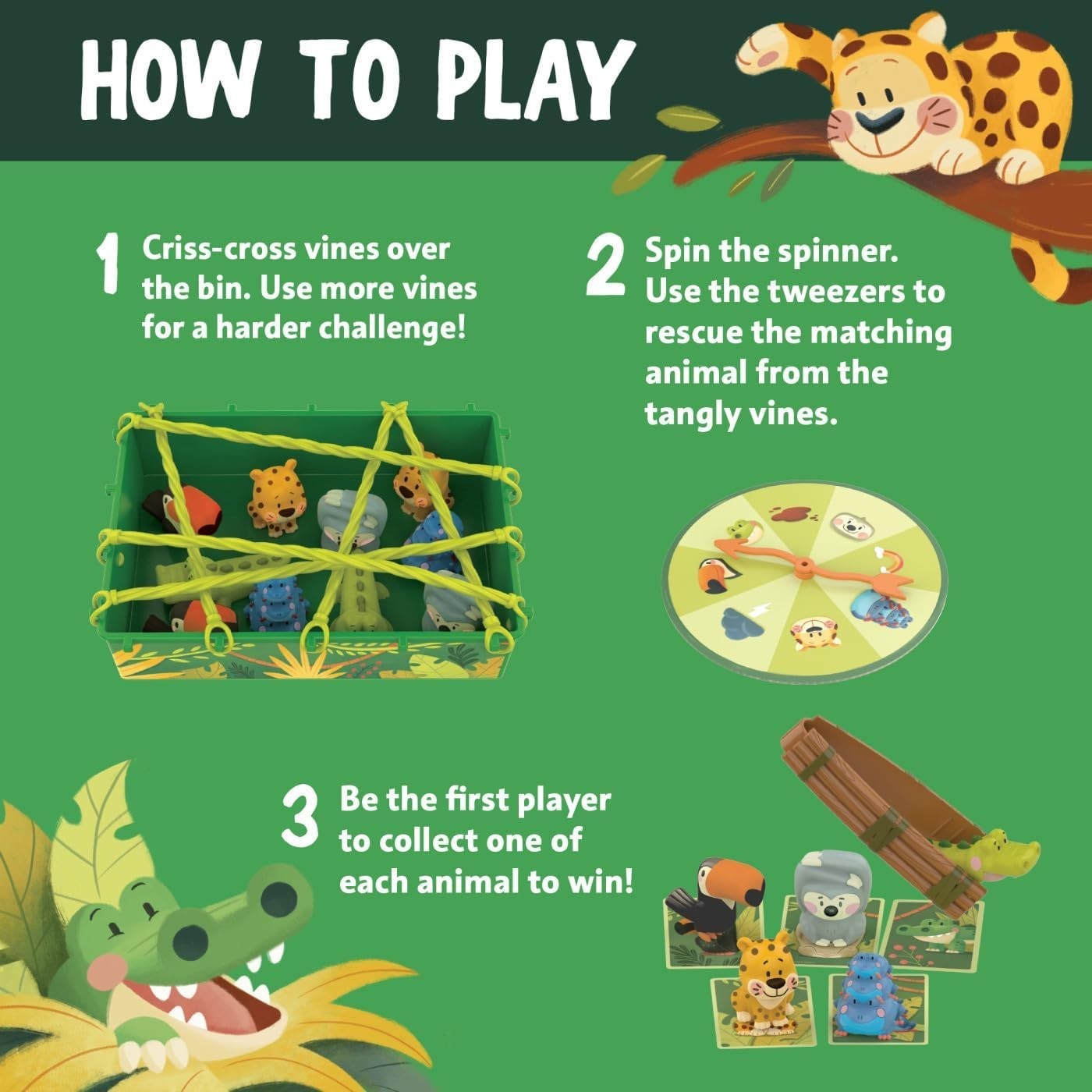Jungle Rescue – Cute Preschool Board Games for Kids, Toddler Fine Motor Skills,