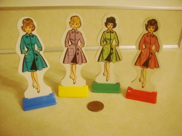 Original 1965 Mystery Date Game Replacement Pieces TEEN GIRL Pawn Movers Set!