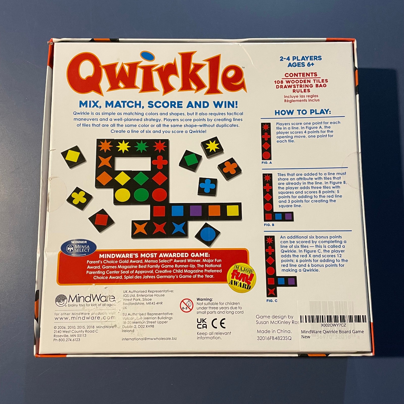 Qwirkle Game 2018 Mindware NEW OPEN BOX