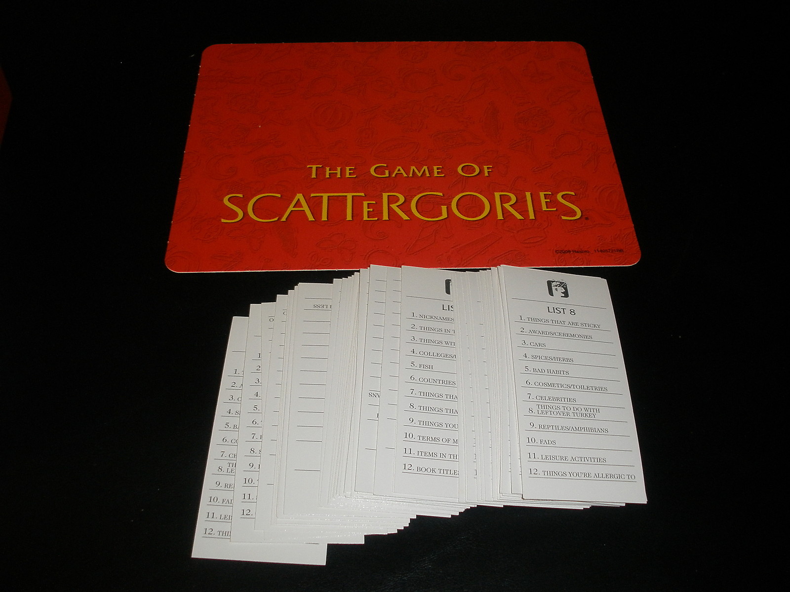 Scattergories Party Game Parker Brothers 2009 100% Complete