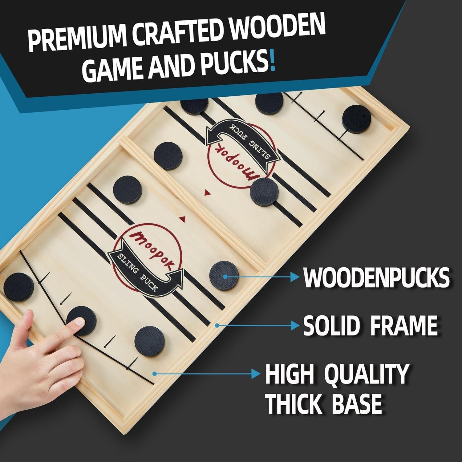 Fast Sling Puck Game – Thrilling Wooden Air Hockey for Family Game Night