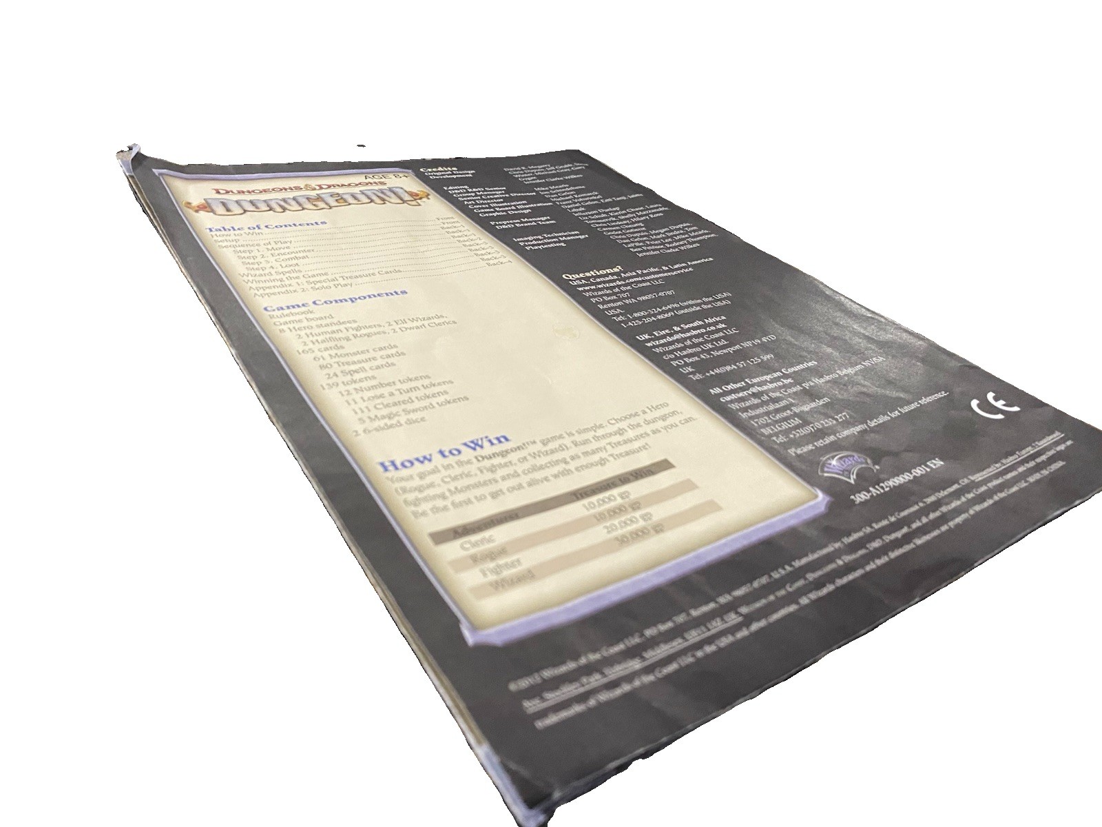 Dungeon! Fantasy Board Game D&D and Dragons 2012 – Replacement Instructions