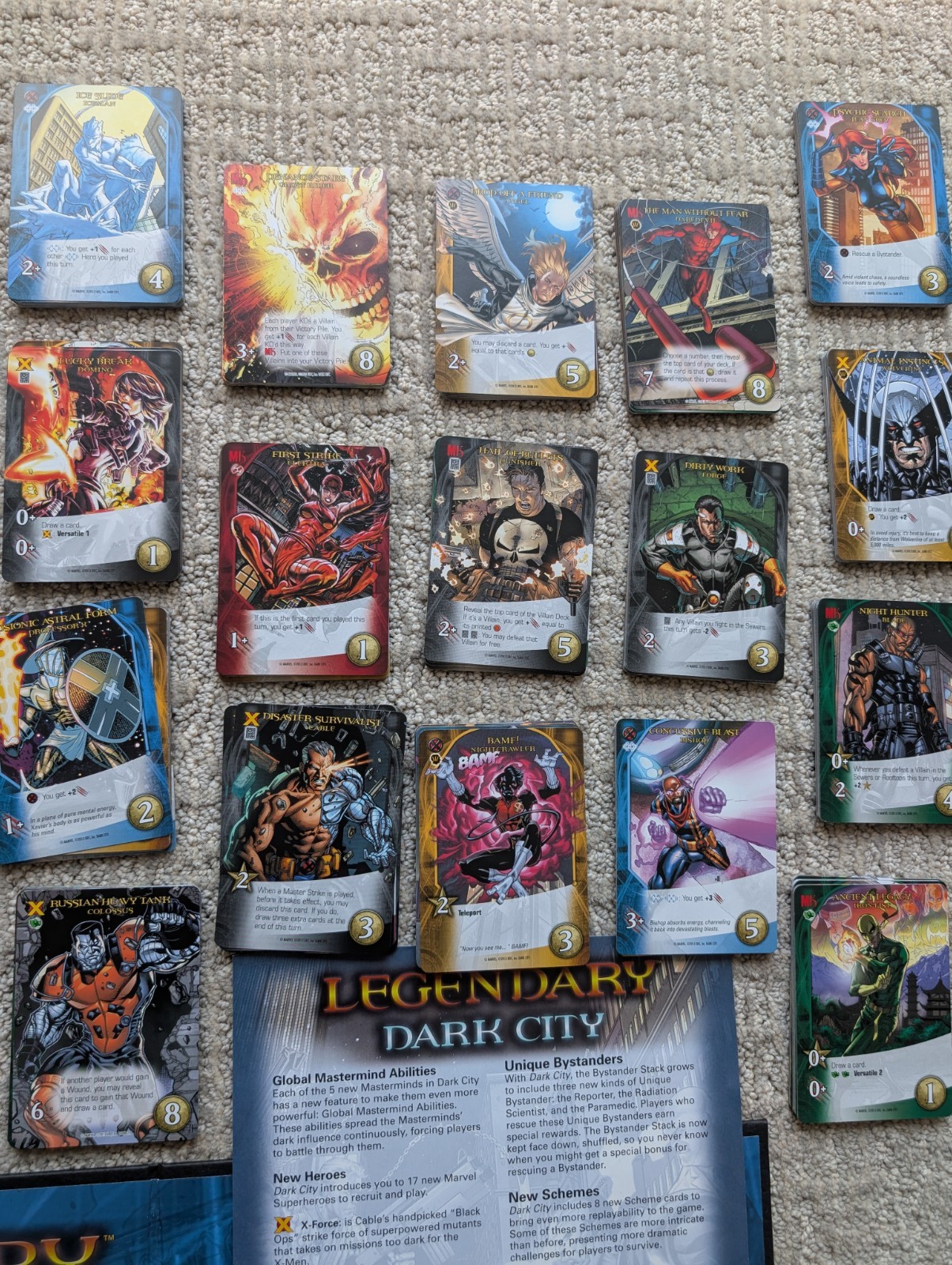 Legendary: Marvel Deck Building Game – Core game, Dark City Expansion, and GOTG