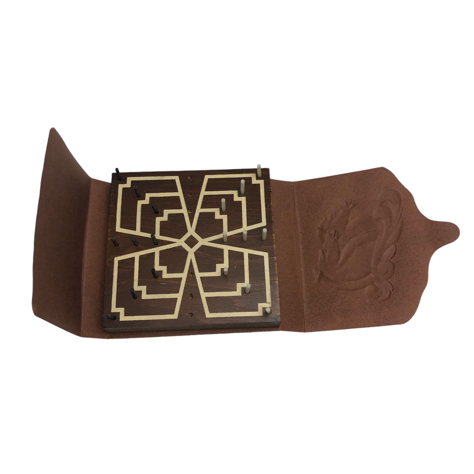 Travel Checkerboard Game No.110 The Spartan Co. Peg Pocket Board Game