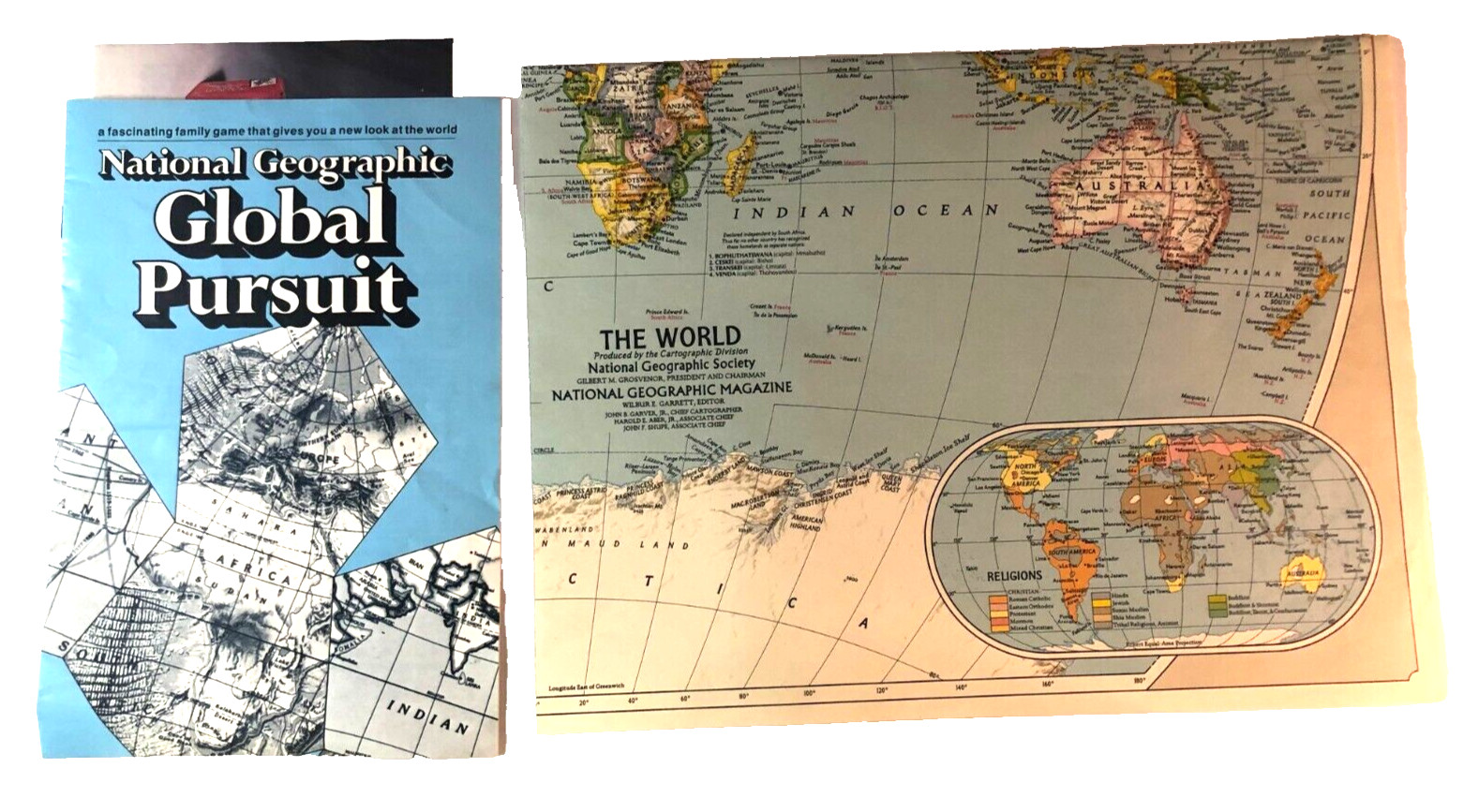 National Geographic Global Pursuit Family Board Game Complete 1987 Geography