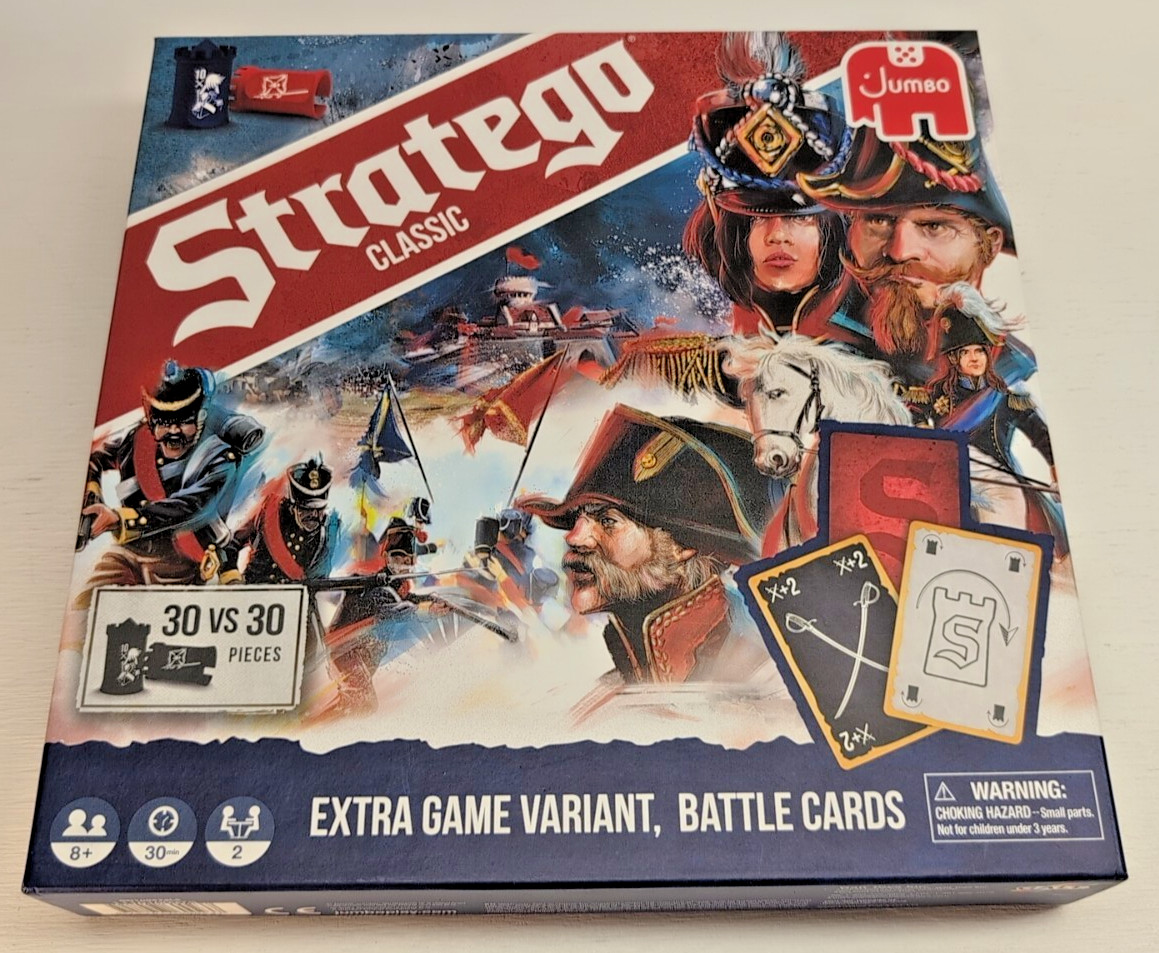 100% COMPLETE! STRATEGO BOARD GAME STRATEGY RED vs BLUE VARIANT BATTLE CARDS