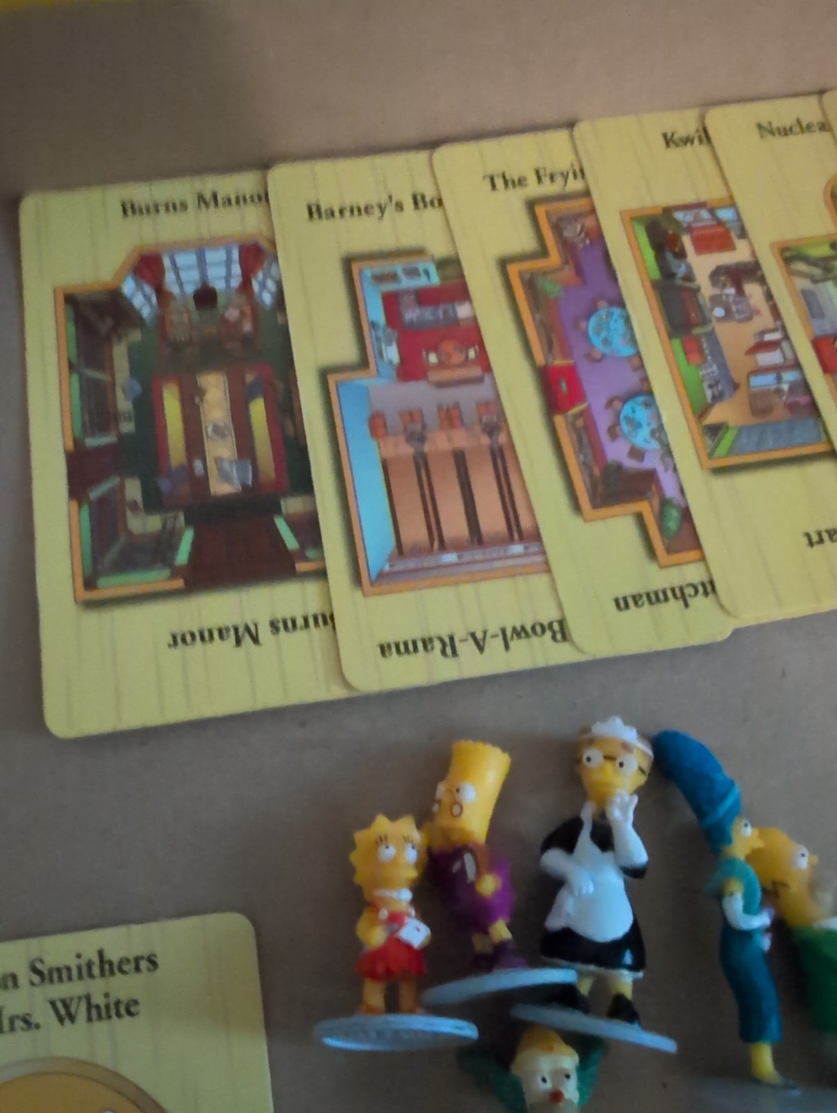 2002 The Simpsons Clue Game Replacement Pieces Characters Cards Dice Score