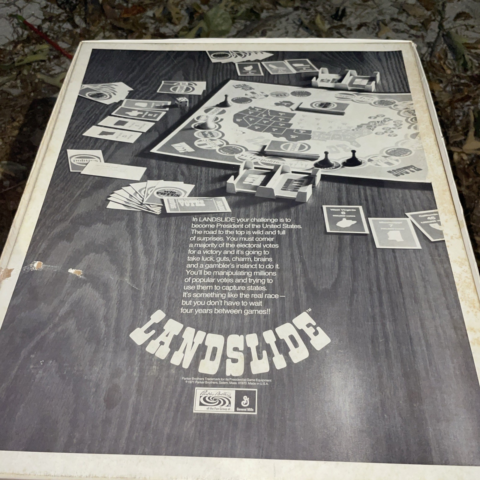 LANDSLIDE 1971 Parker Brothers Power Politics Board Game *100% Complete*