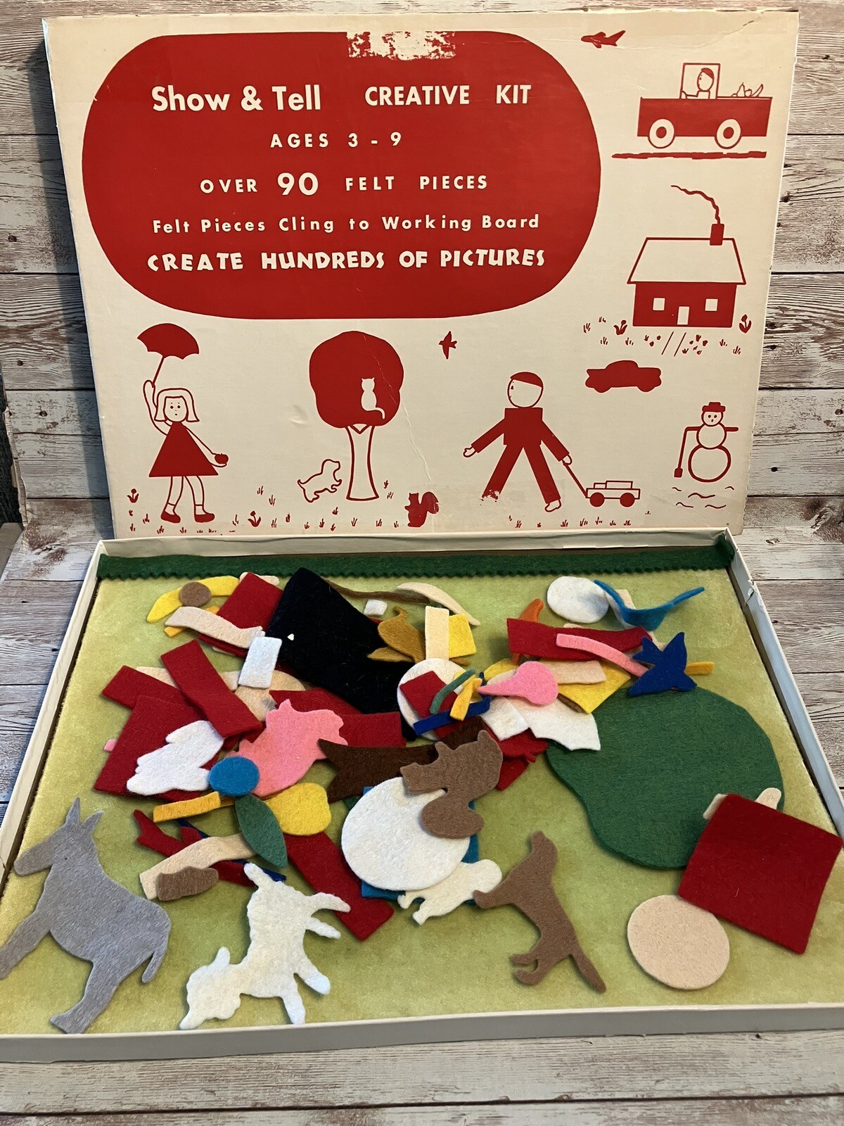 Vintage 1968 Creative Toy Show & Tell Fuzzy Felt Kit Playtime Joan Male 84 Pc