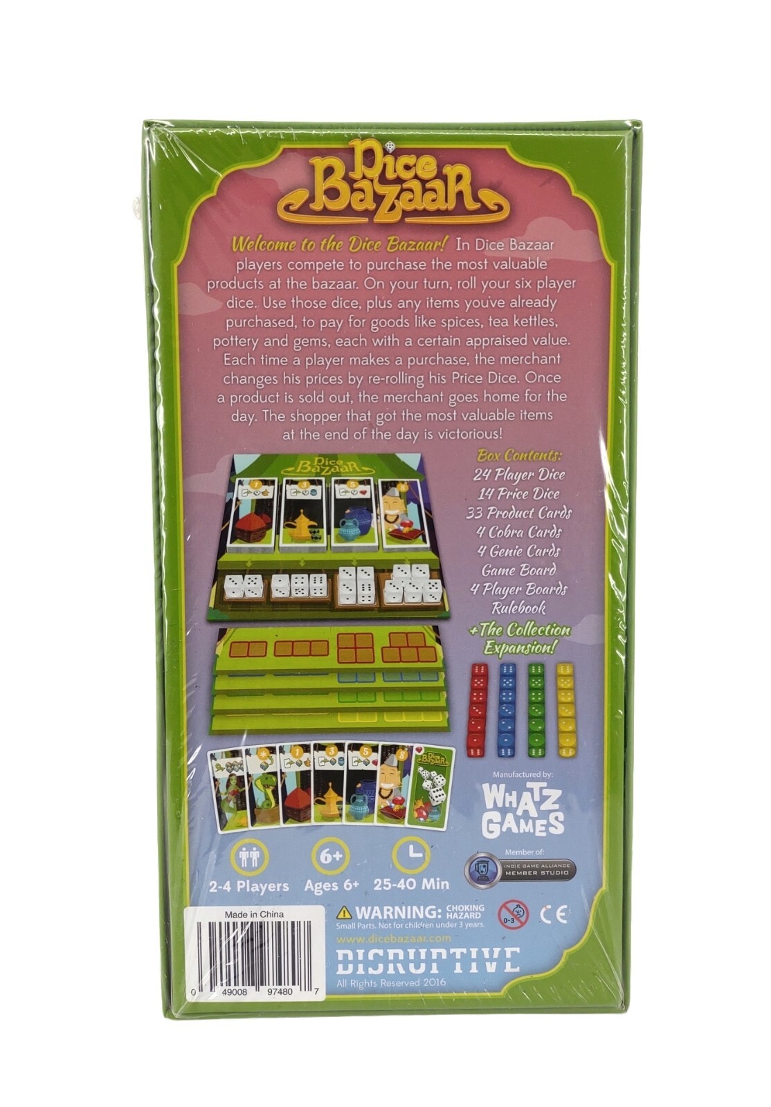 Dice Bazaar – Whatz Games Board Game New! 2-4 Players for Ages 6+. New Sealed