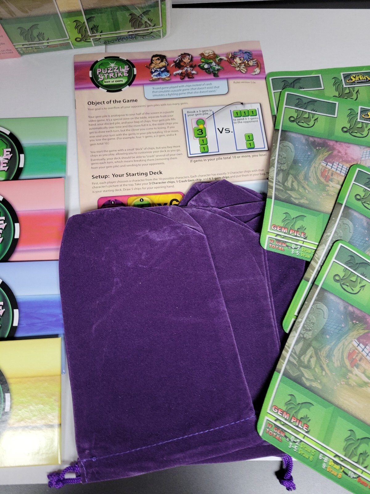 Puzzle Strike: Bag of Chips and upgrade pack by Sirlin games Used Complete