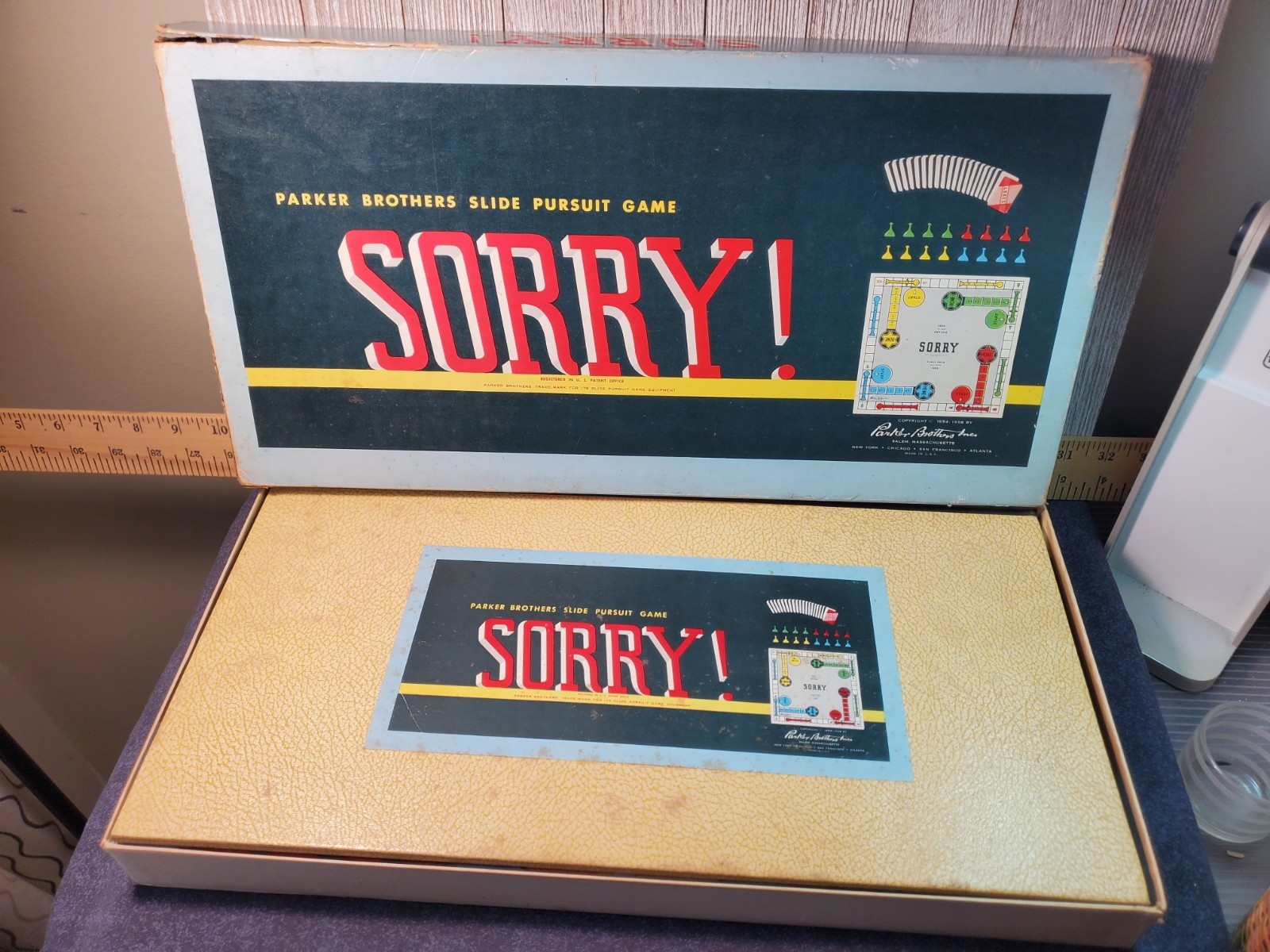 3 Vtg 1950’s & 60’s Parker Bros. Board Games. Monopoly, Sorry, Risk. With Instr.