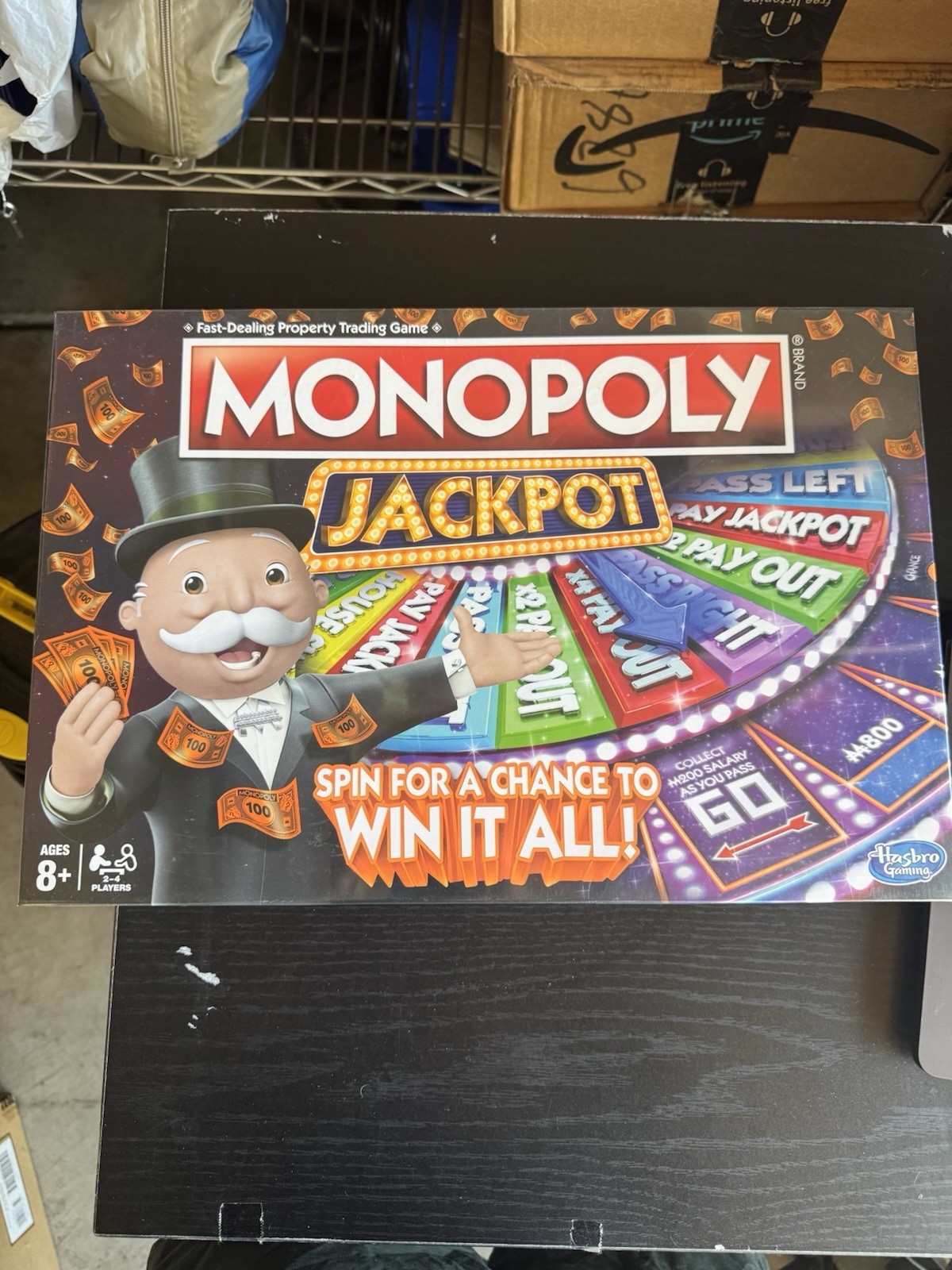Hasbro Monopoly Jackpot Board Game Finance Theme Spinner Ages 8+ Complete