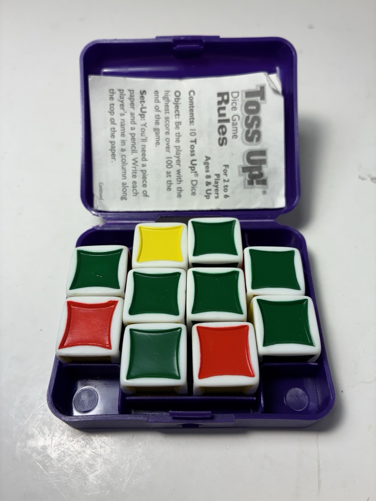 Toss Up Dice Game 2004 PlayMonster Complete Travel Game Purple w Instructions